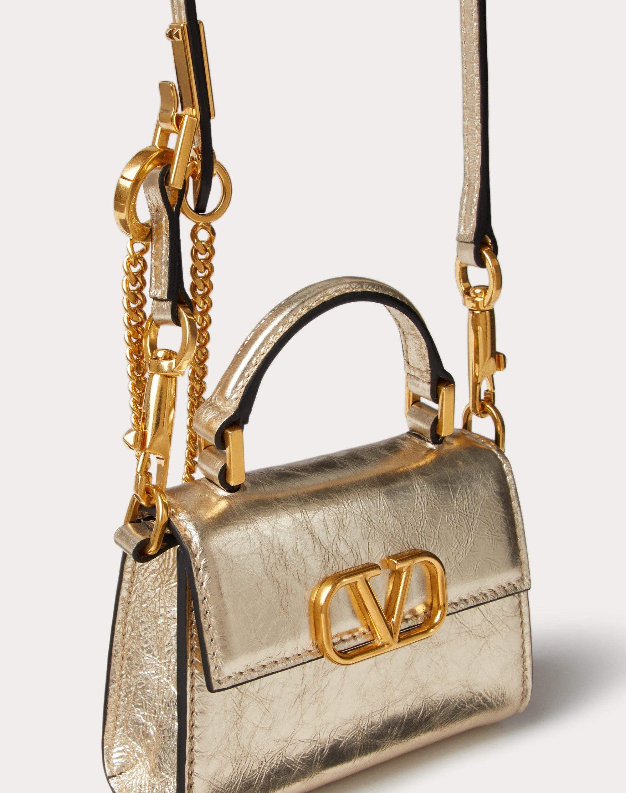 MICRO VSLING HANDBAG IN METALLIC CALFSKIN - 7