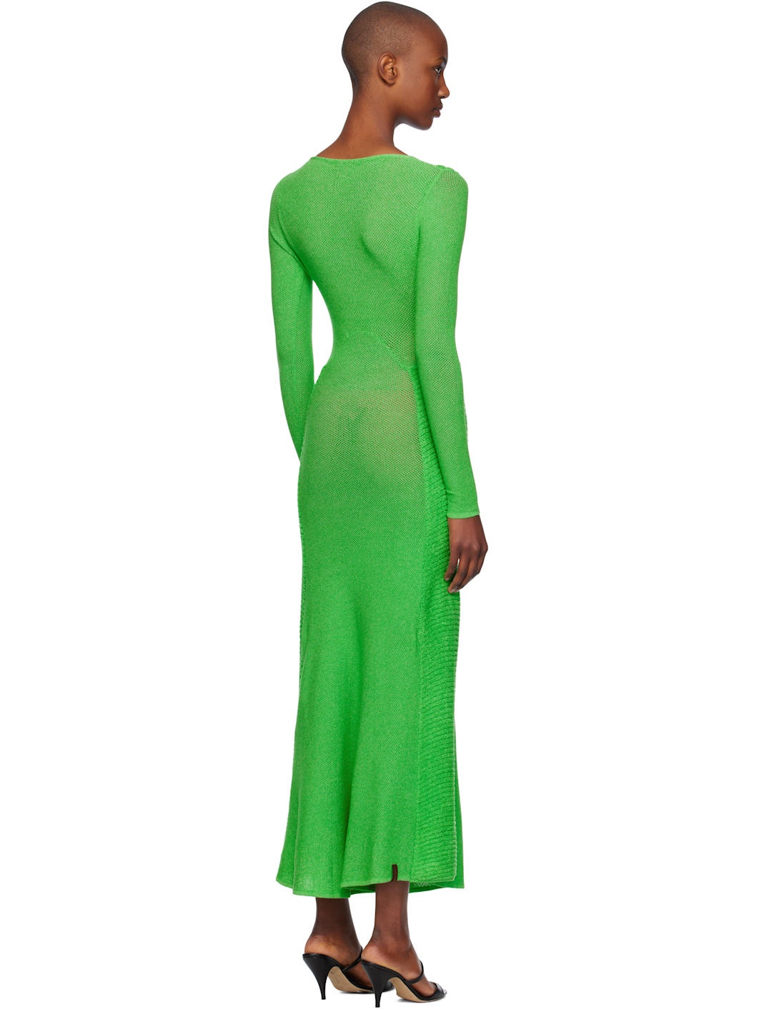 Green Sweetheart Long Sleeve Maxi Dress - 3