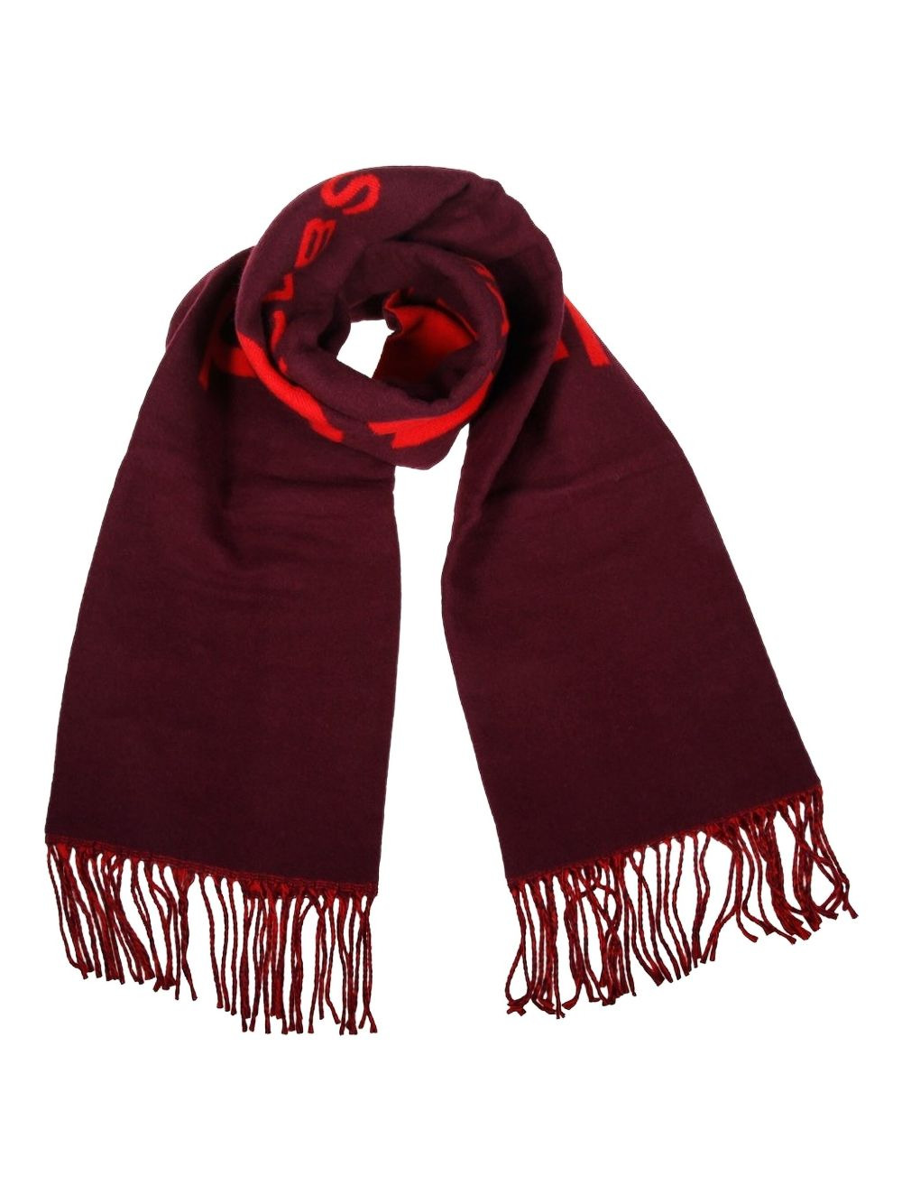 logo fringed scarf - 2