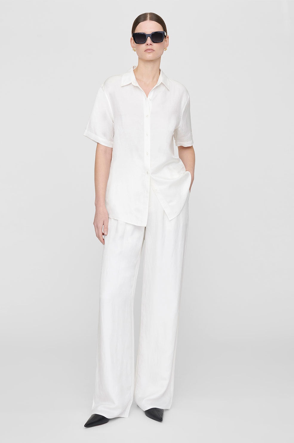Carrie Pant - White Linen Blend - 2