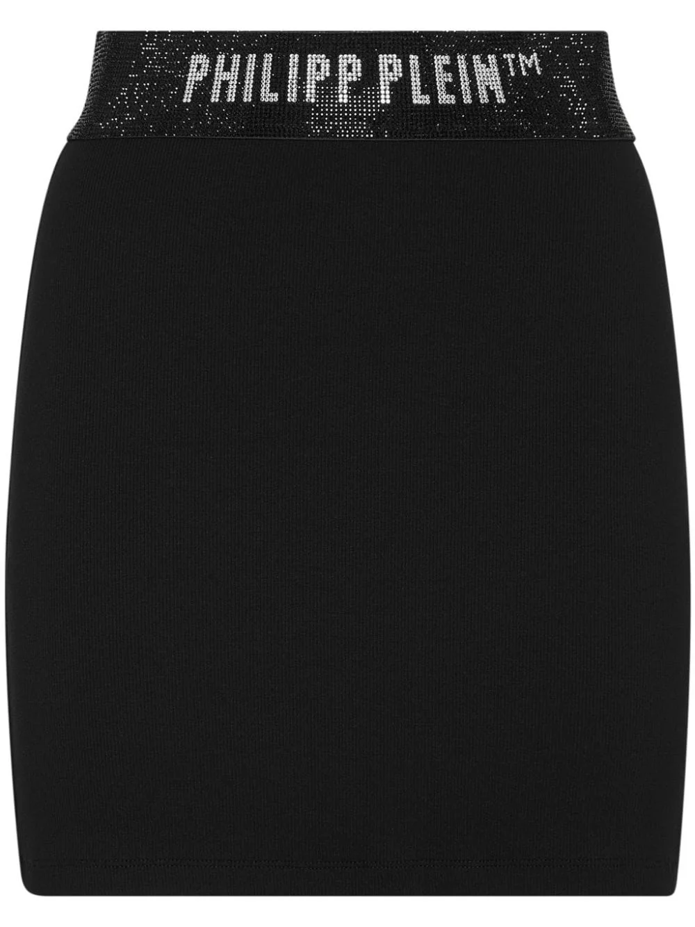 logo-waistband fine-ribbed miniskirt - 1