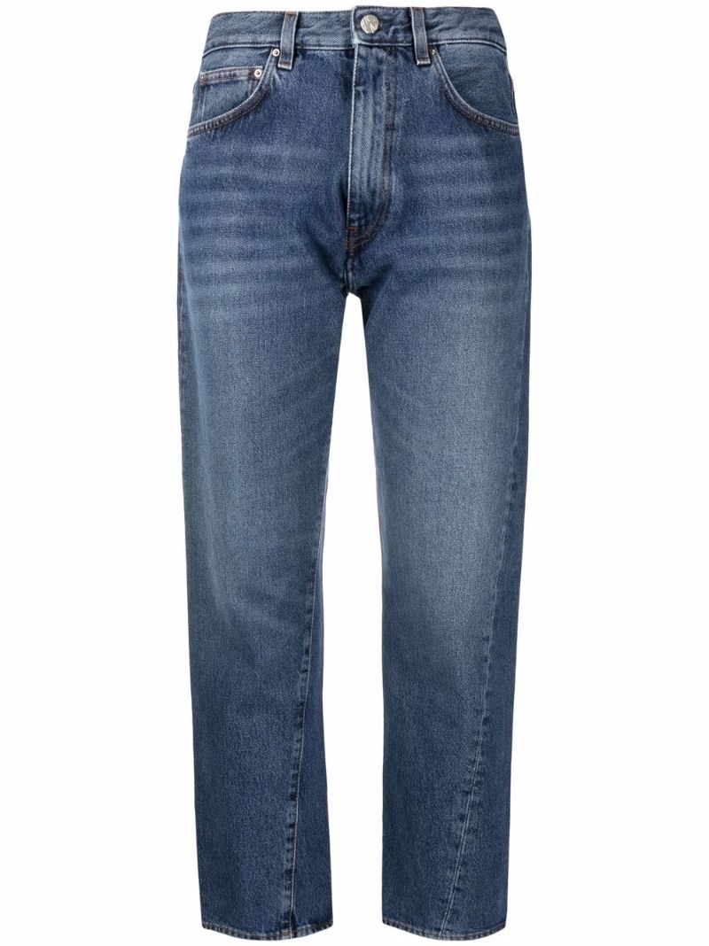 straight-legged cropped jeans - 1
