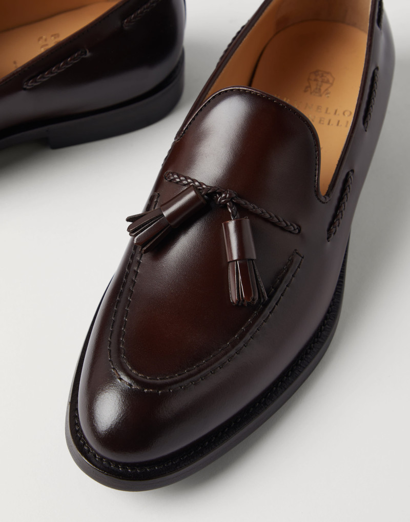 Aged calfskin loafers with tassels 3