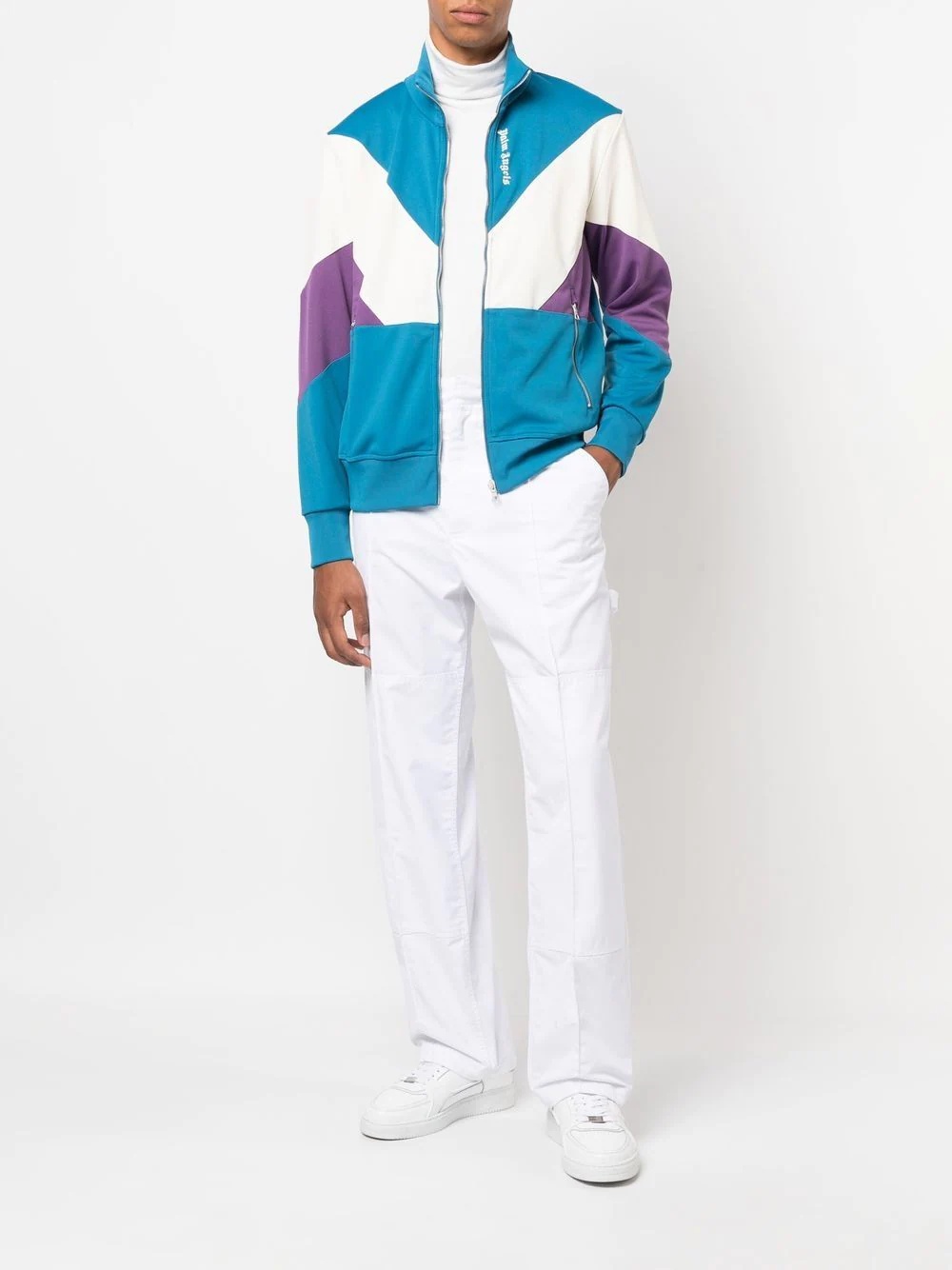 colour-block track jacket - 2