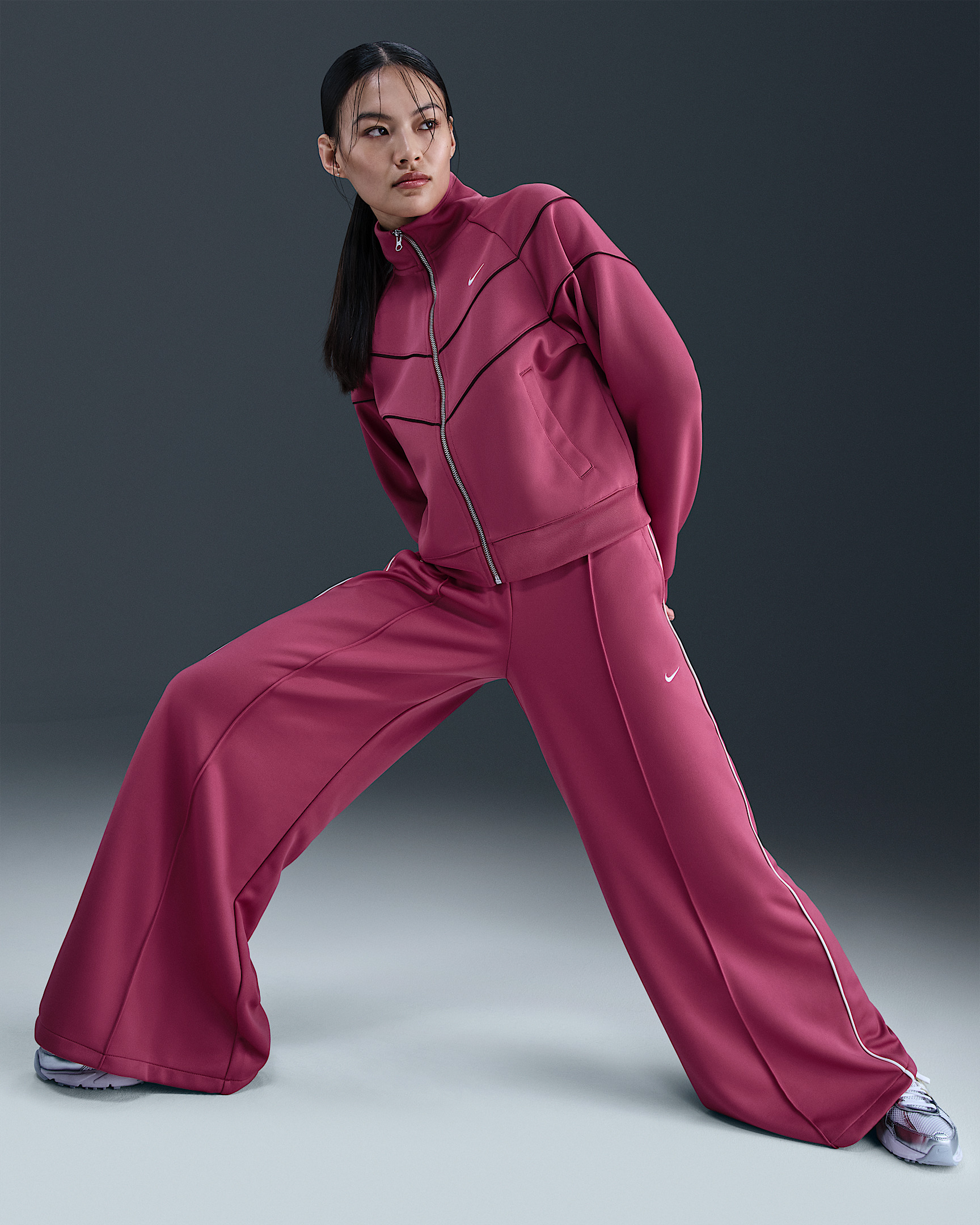Nike Sportswear Women's Mid-Rise Wide-Leg Track Pants - 5