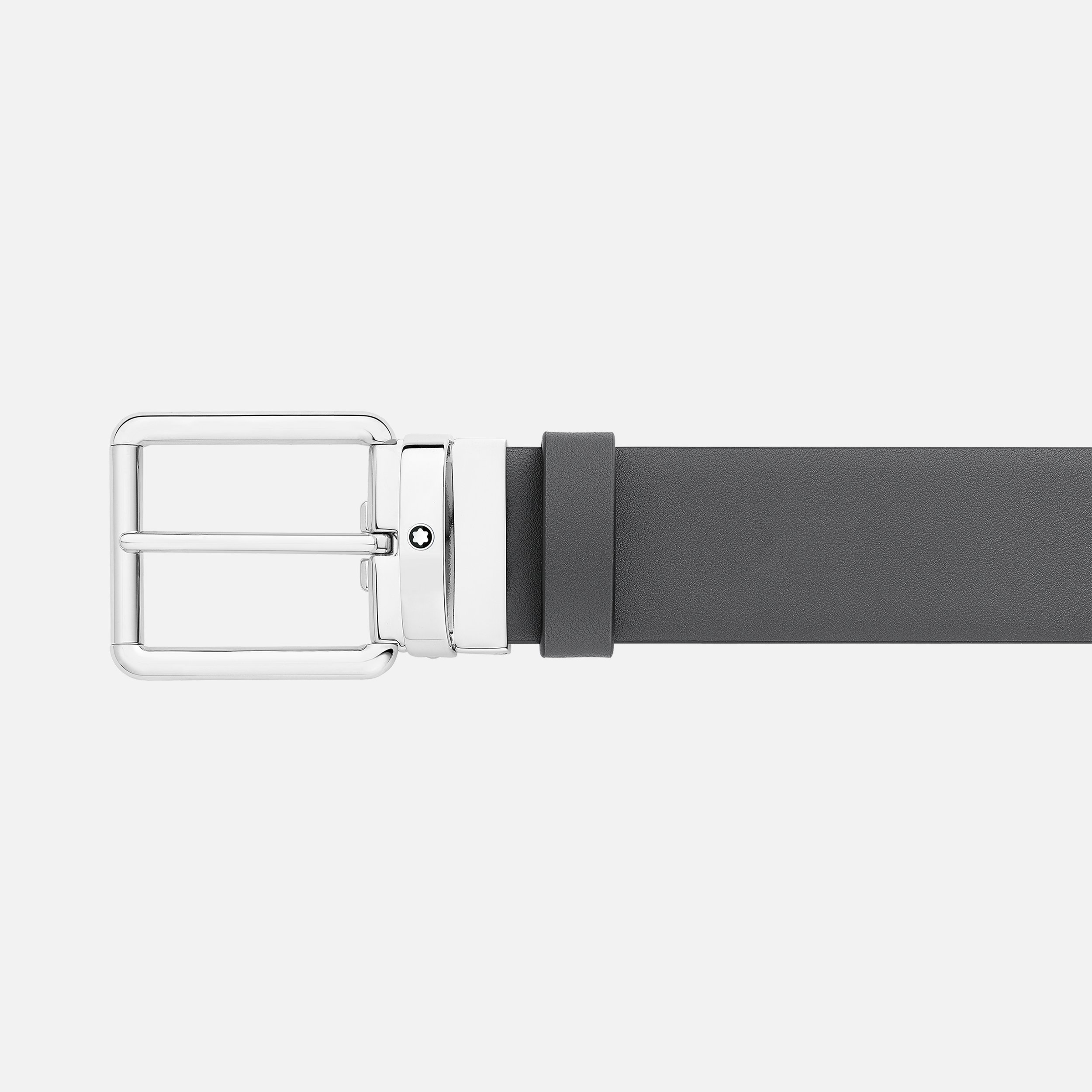 Black/grey 35 mm reversible leather belt - 3