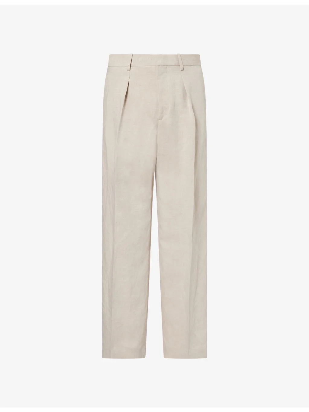 Pleated Wide-Leg Cotton Trousers - 1