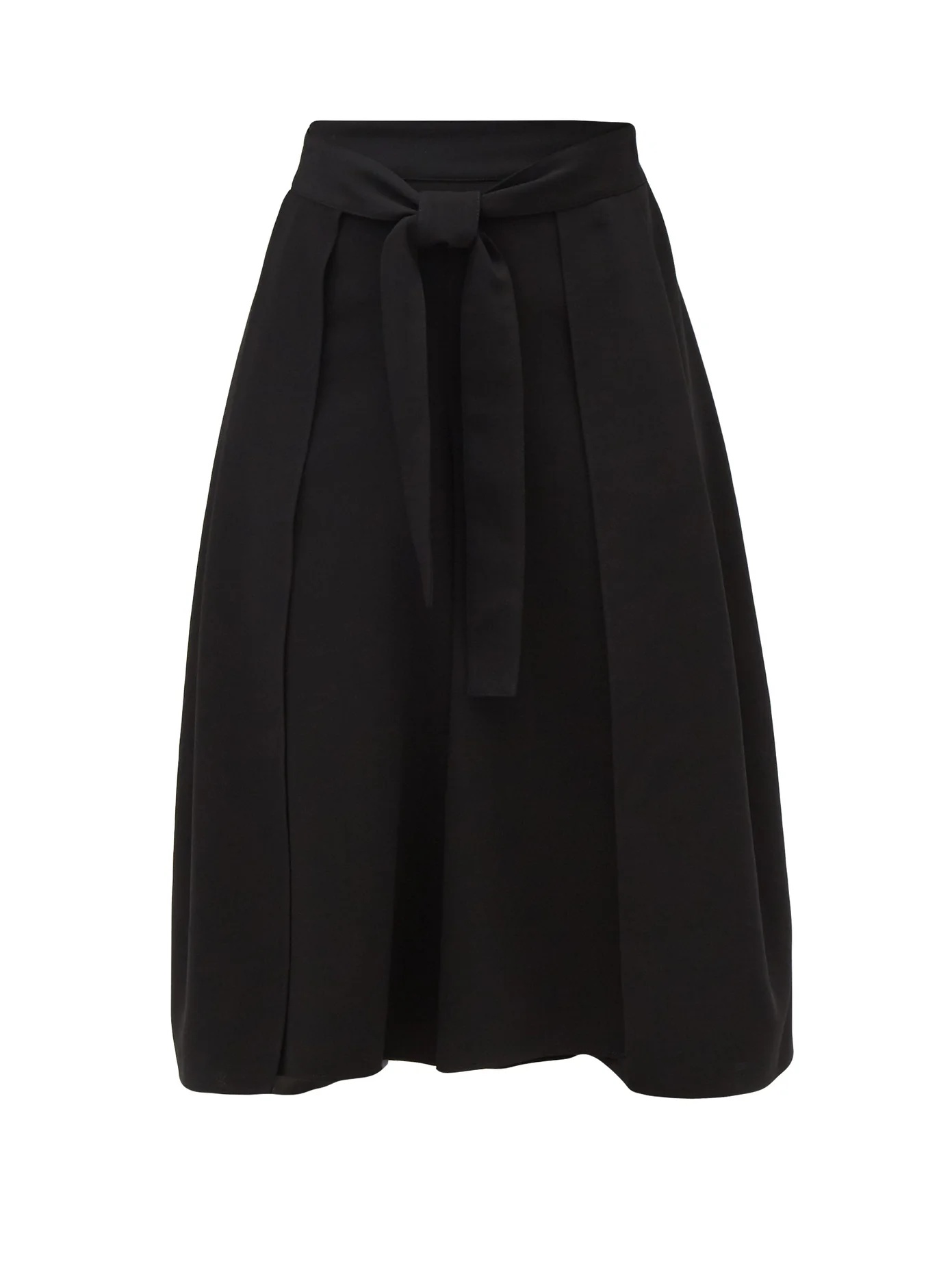 High-rise belted crepe culottes - 1