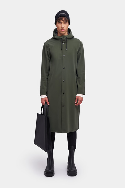 Stutterheim Stockholm Long Matte Print Raincoat Dark Green outlook