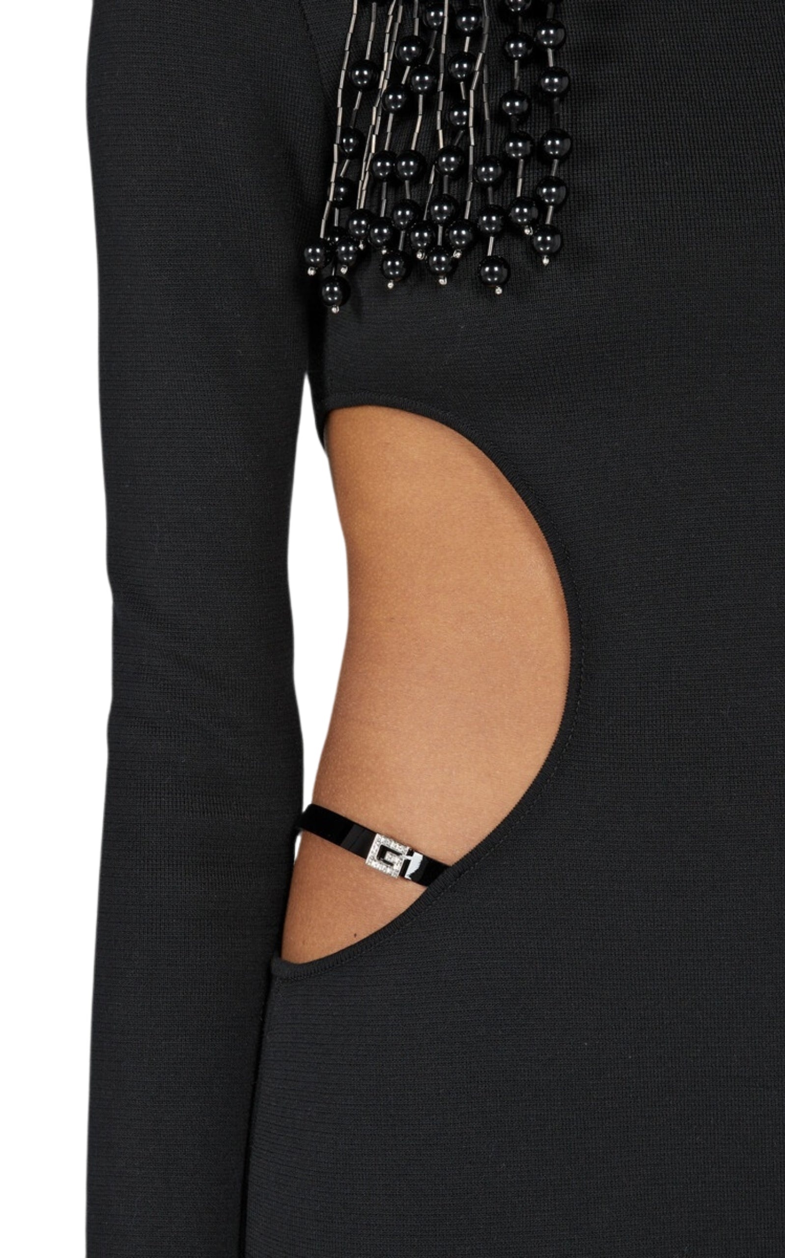 Crystal G Cutout Dress in Black - 4