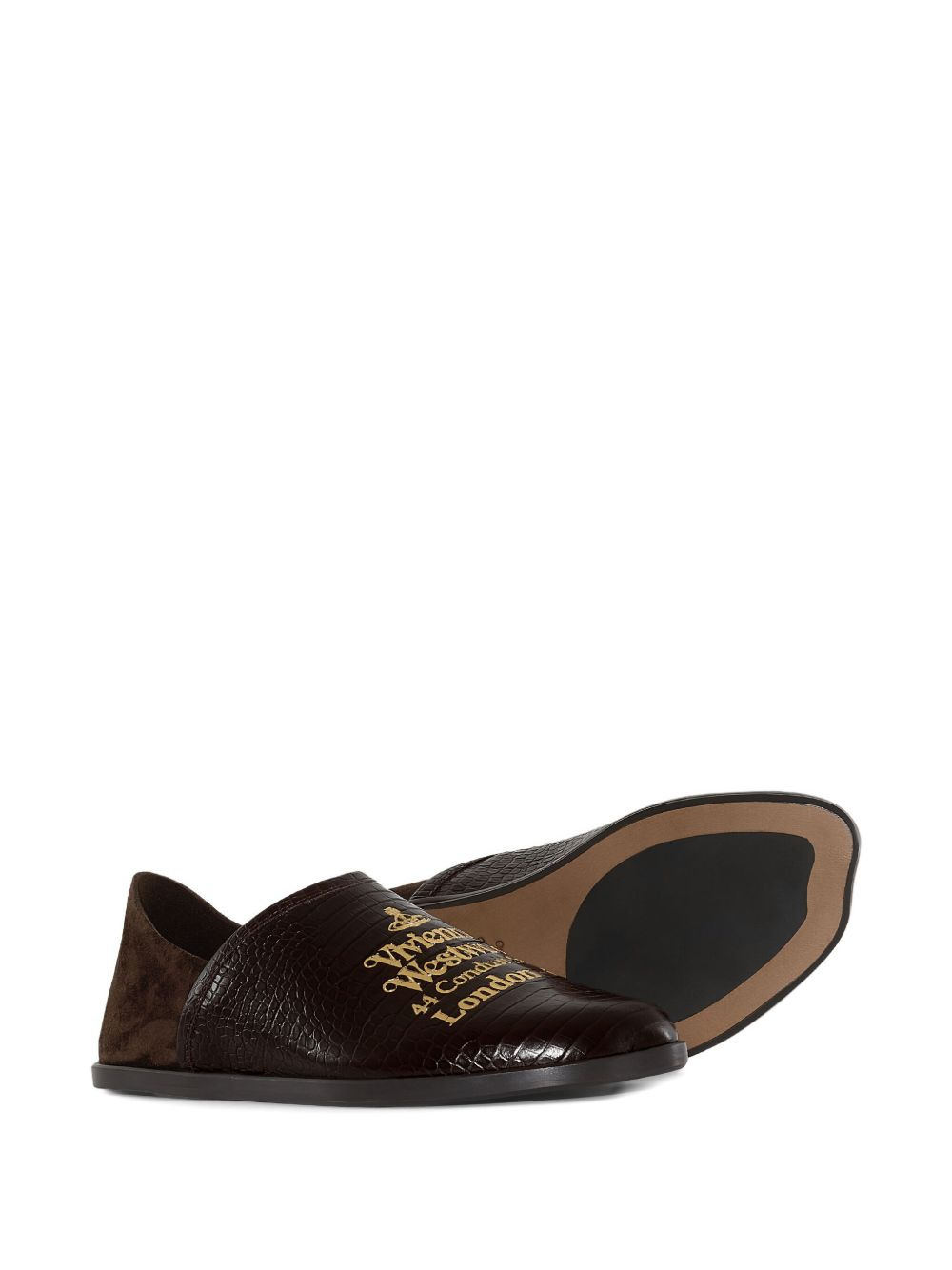 Tuesday crocodile-effect logo loafers - 3