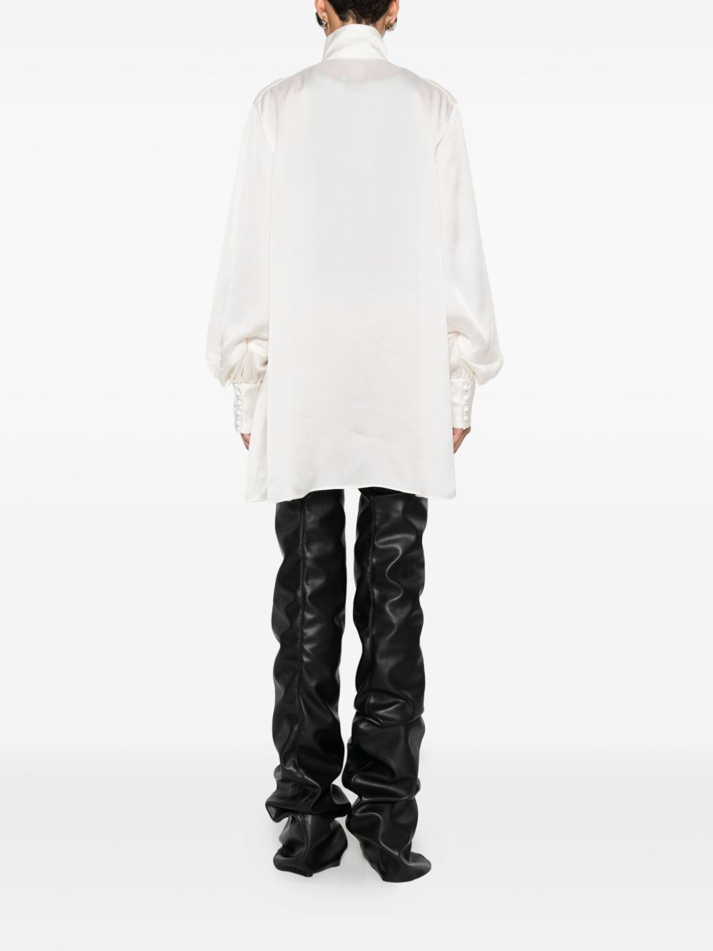 ruffled high-neck blouse - 4