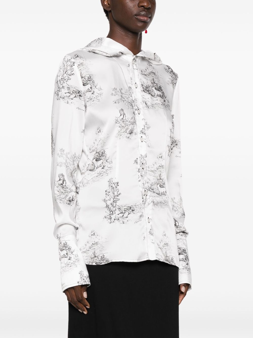 graphic-print hooded blouse - 3