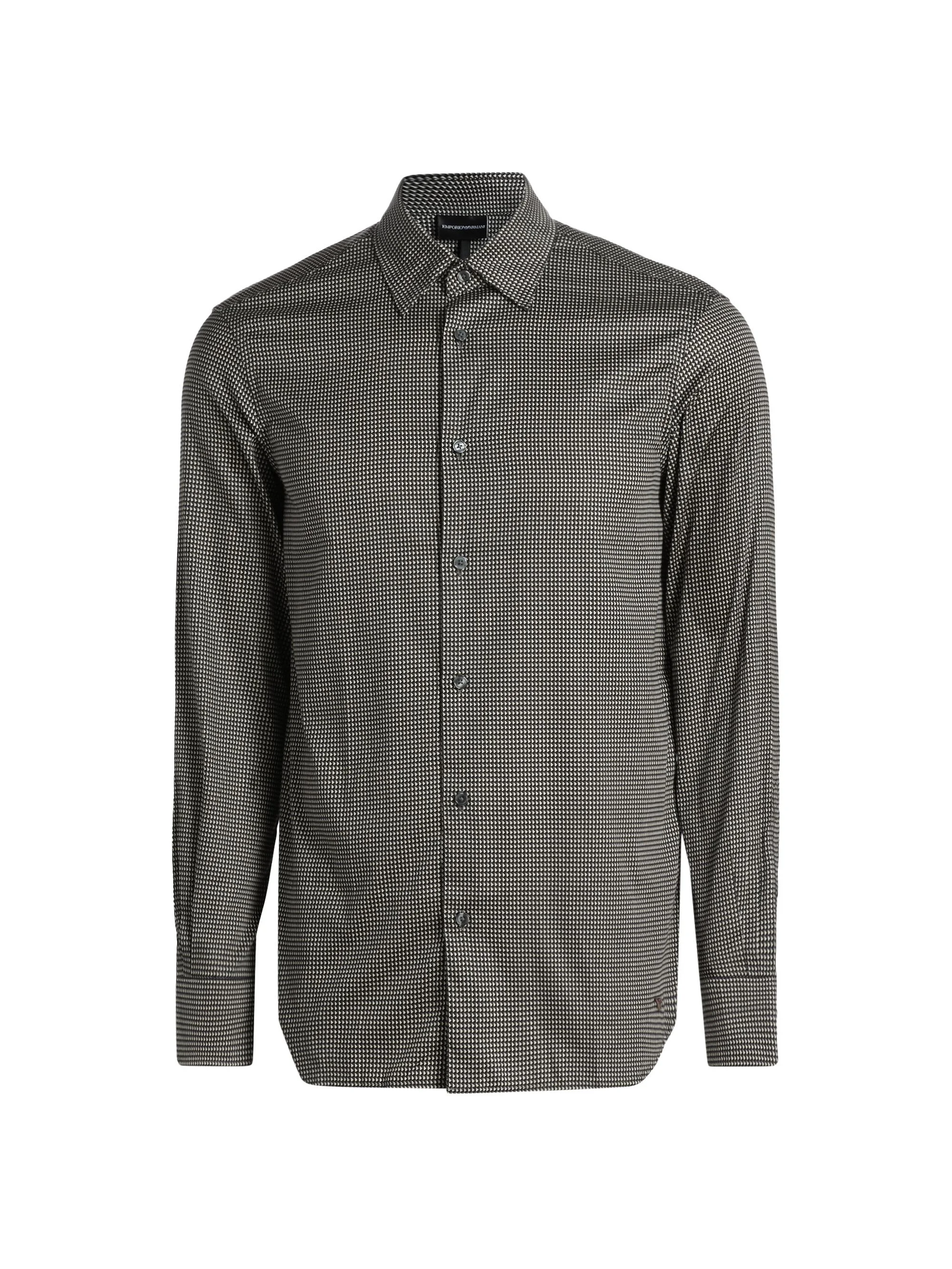 Men's Birdseye Cotton Satin Sport Shirt - Fancy Birds Eye - 1