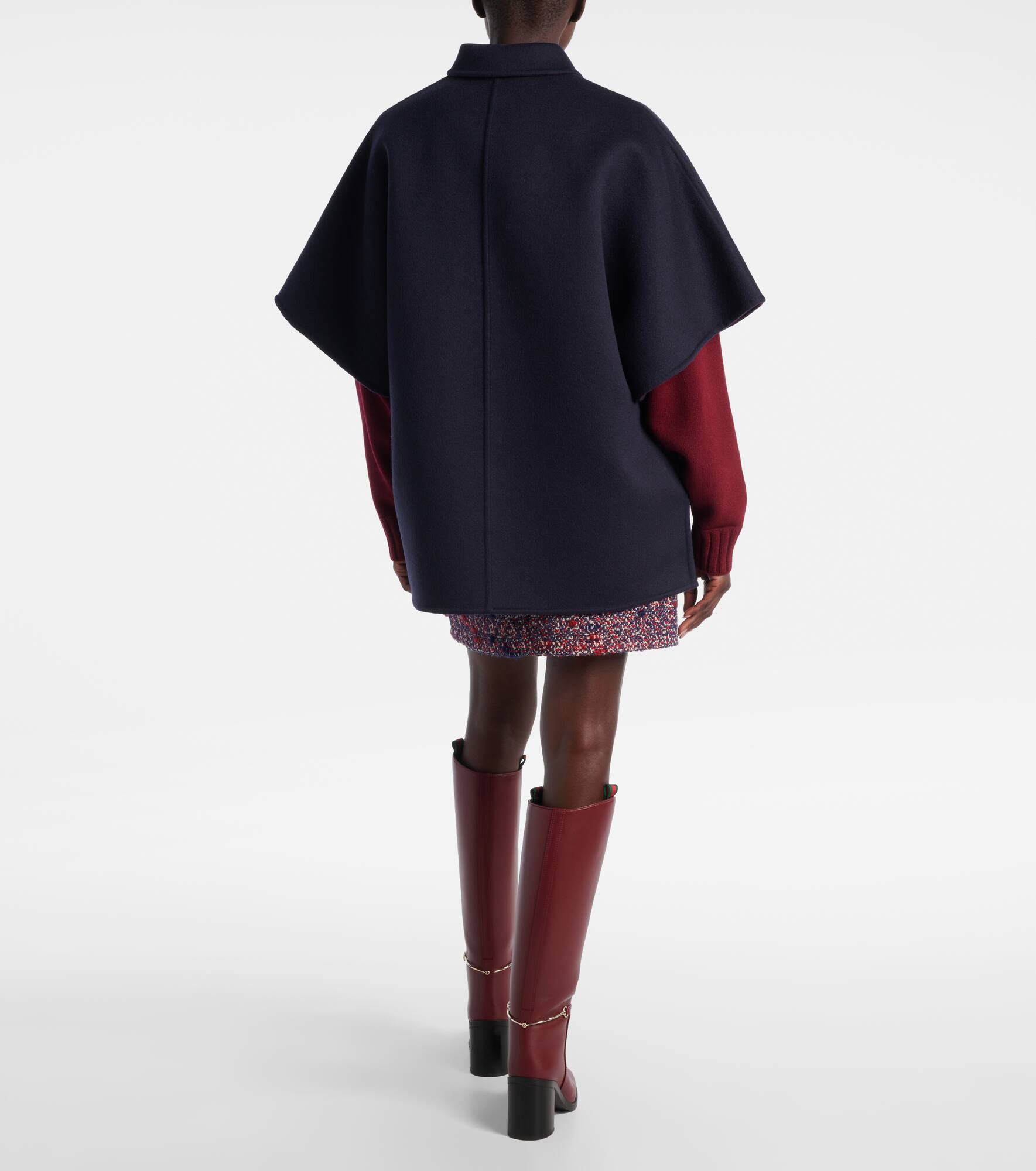 Single-breasted wool cape - 3