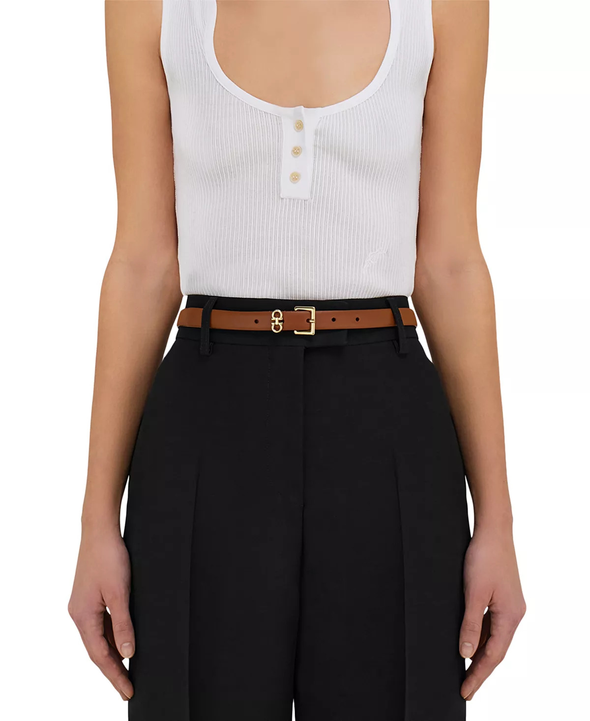 Women's Gancini Leather Belt - 3