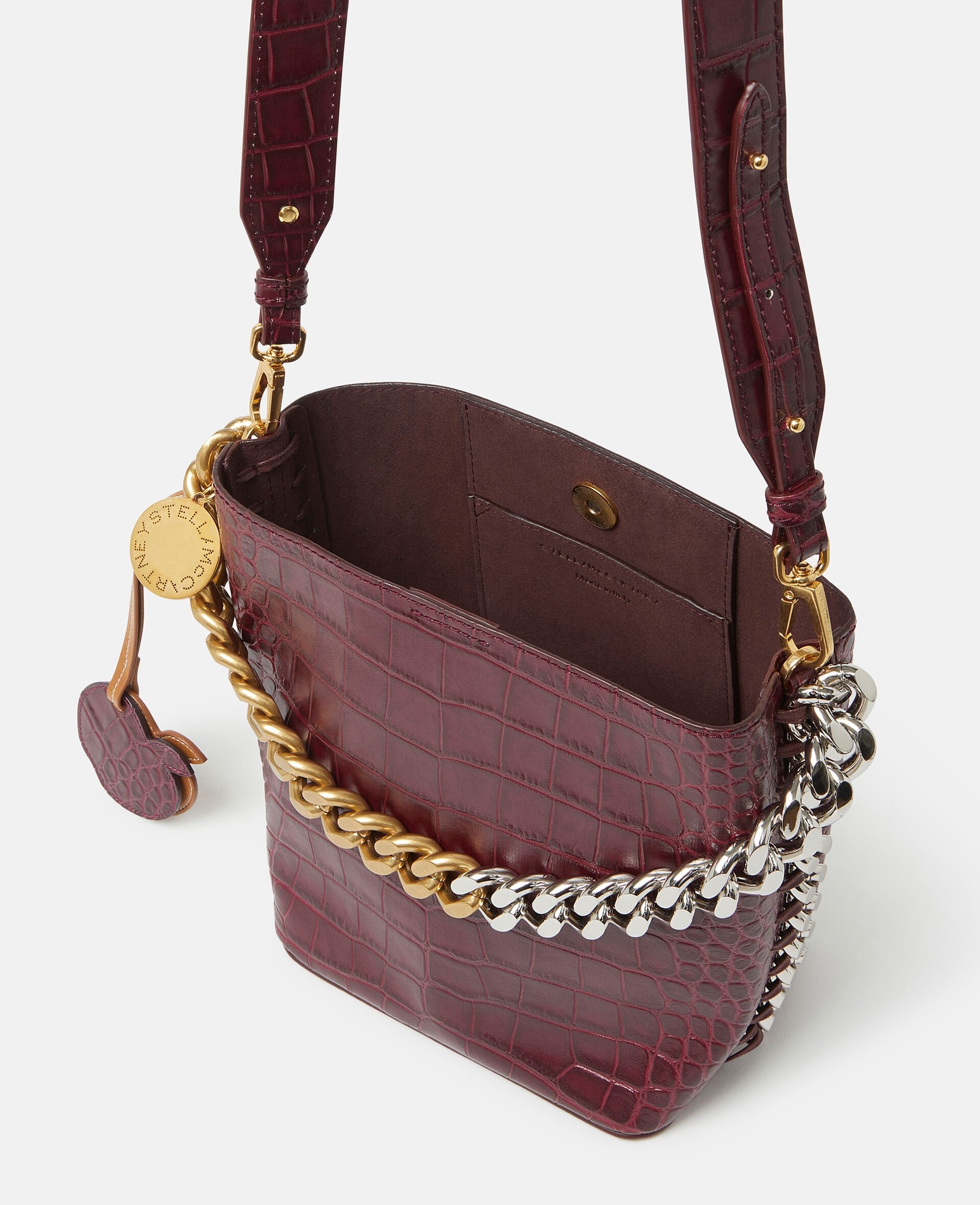 Frayme Croc-Effect Embossed Bucket Bag - 5