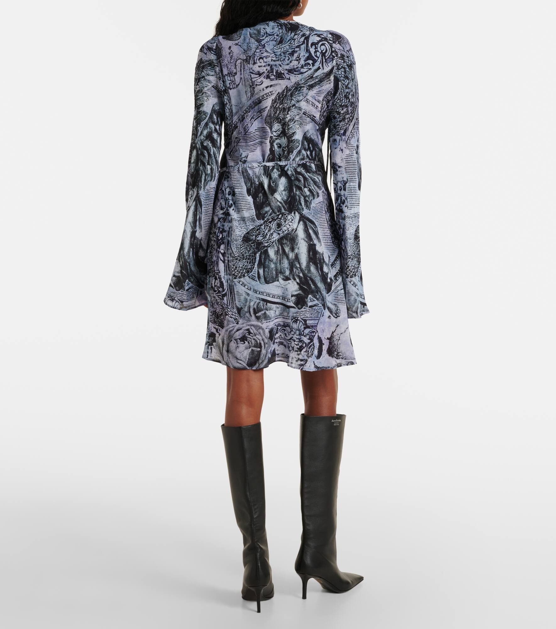 Printed wrap dress - 3