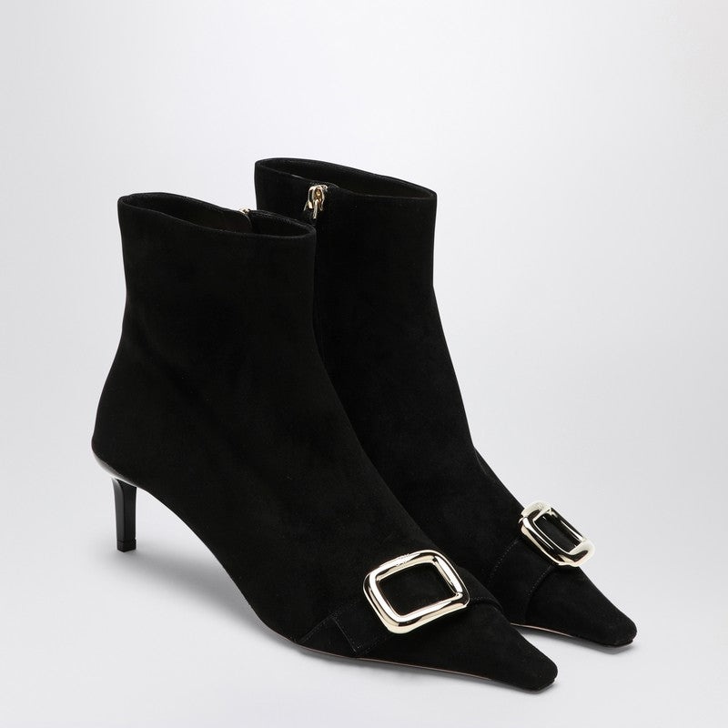 Roger Vivier Black Viv Canard Suede Ankle Boots Women - 2