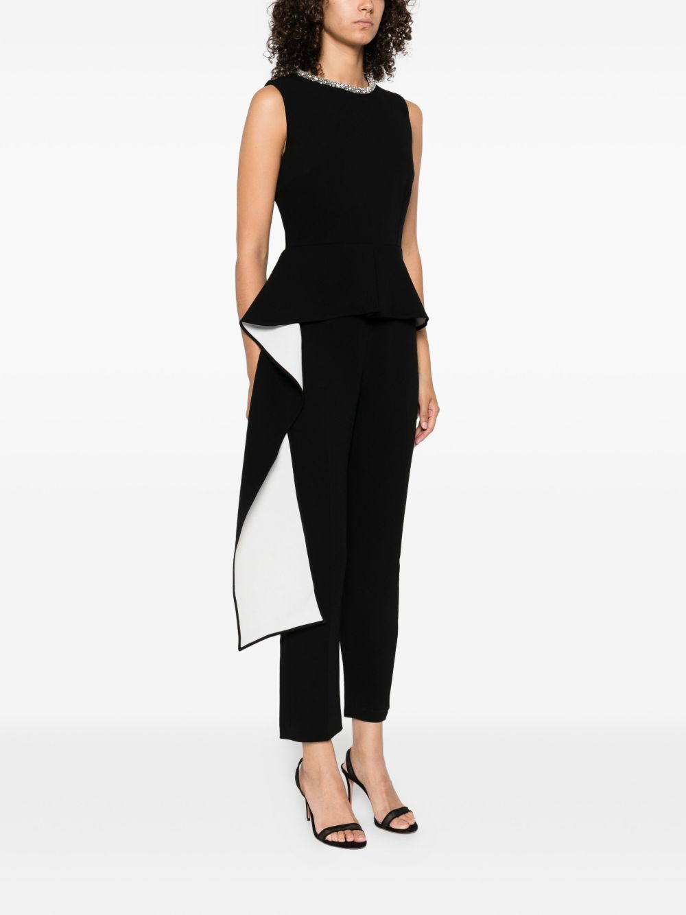 embellished peplum jumpsuit - 3