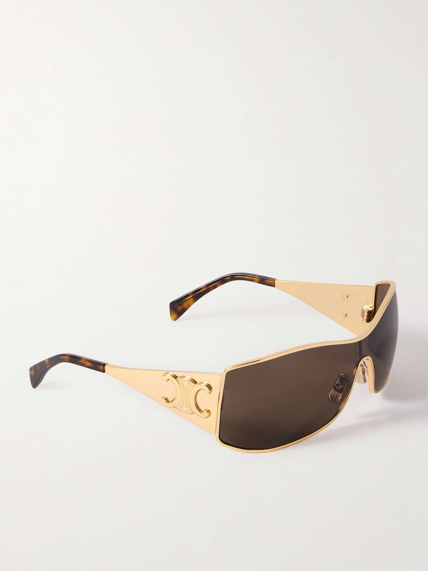 Rectangular-frame gold-tone sunglasses - 3