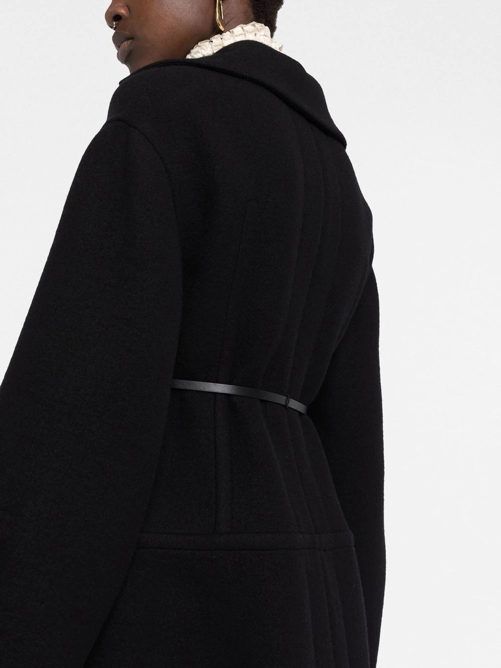 belted wool coat - 3