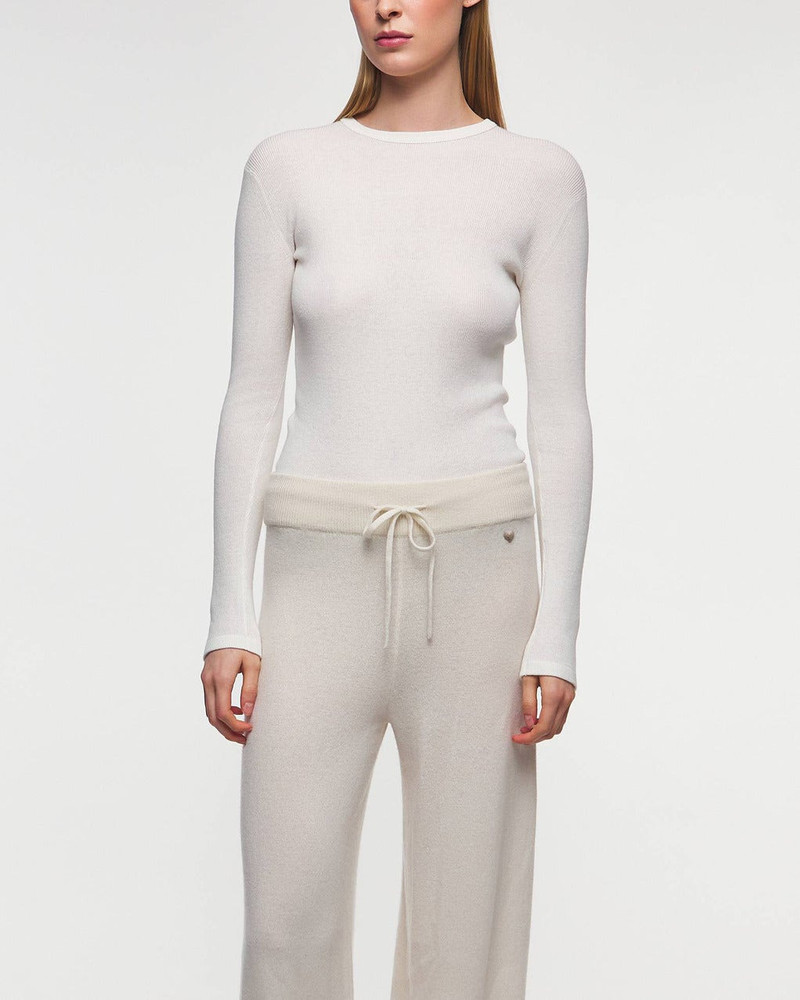LISA YANG T-Shirt Vivian Long Sleeved Cashmere Offwhite outlook