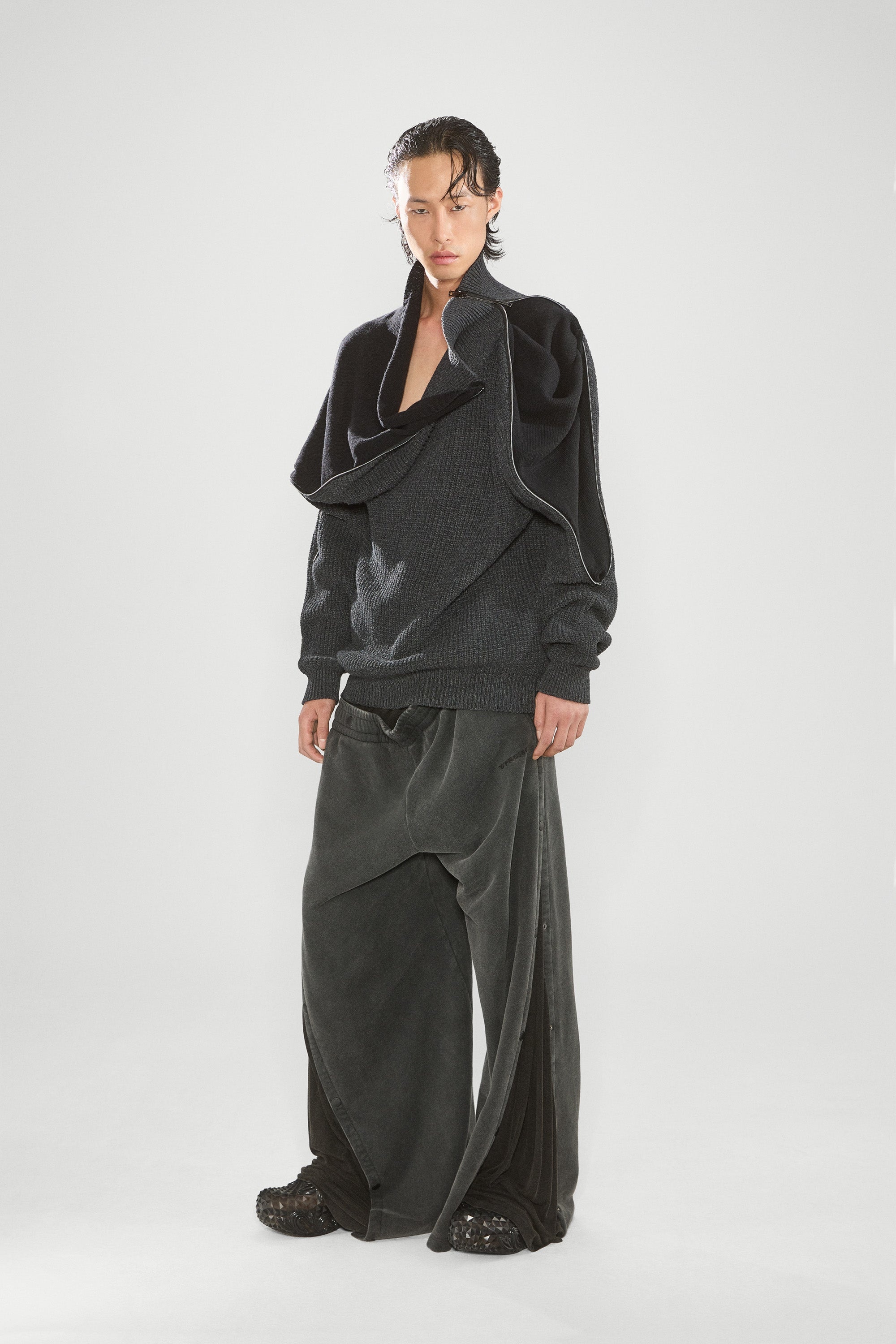 Zip Insert High Neck Pullover - 4