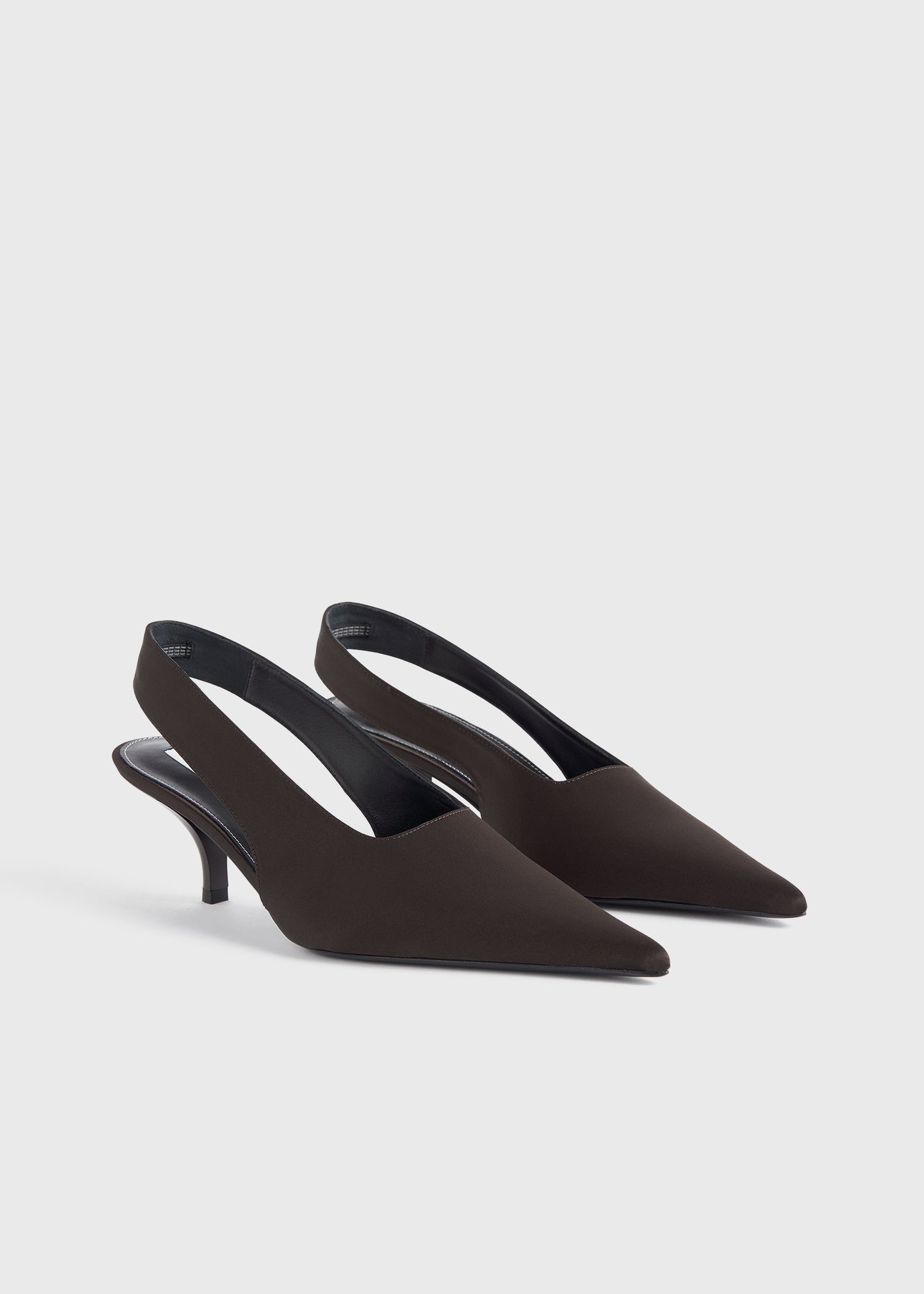 Classic satin slingbacks espresso - 6