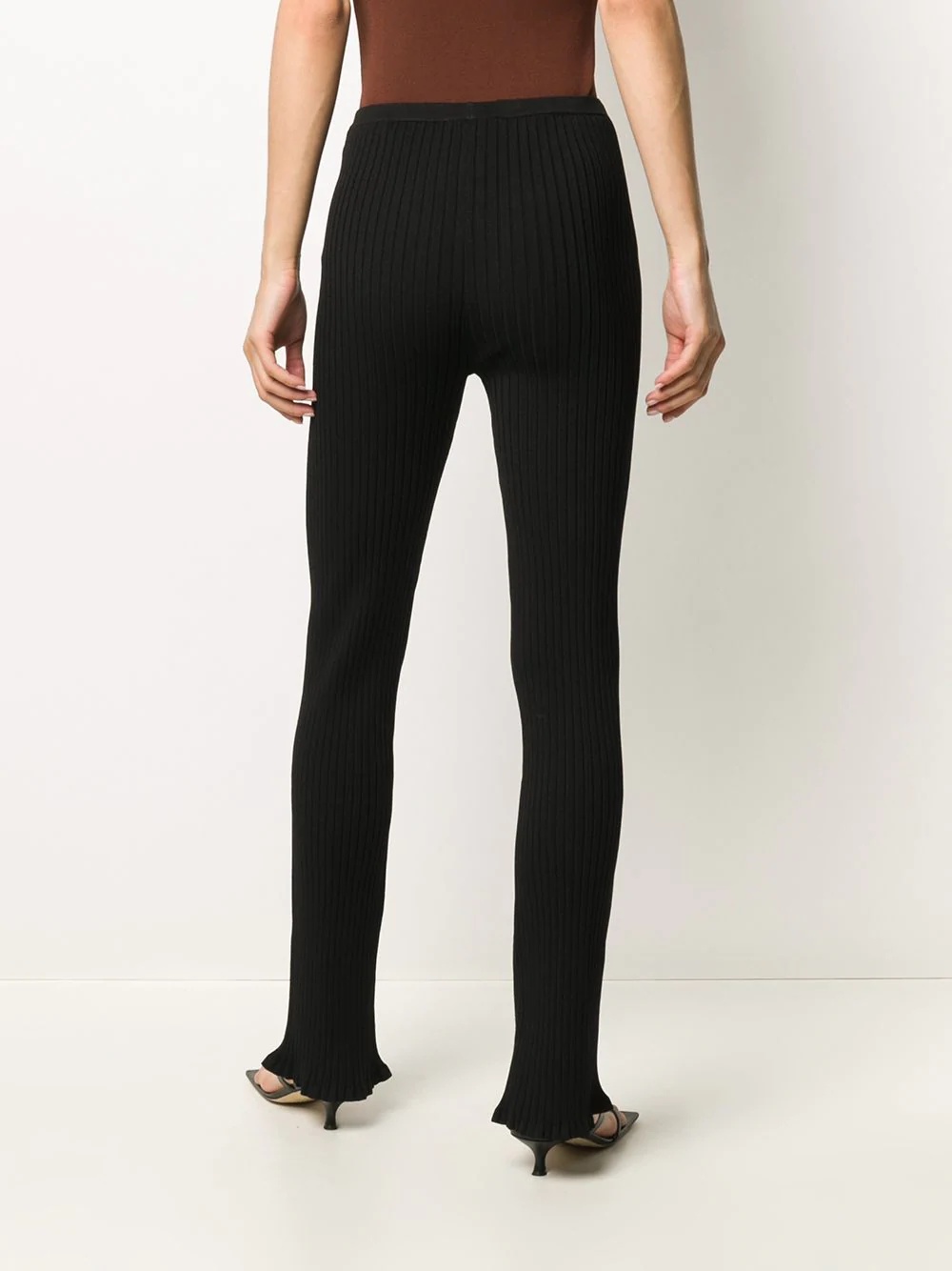 ribbed knit trousers - 4