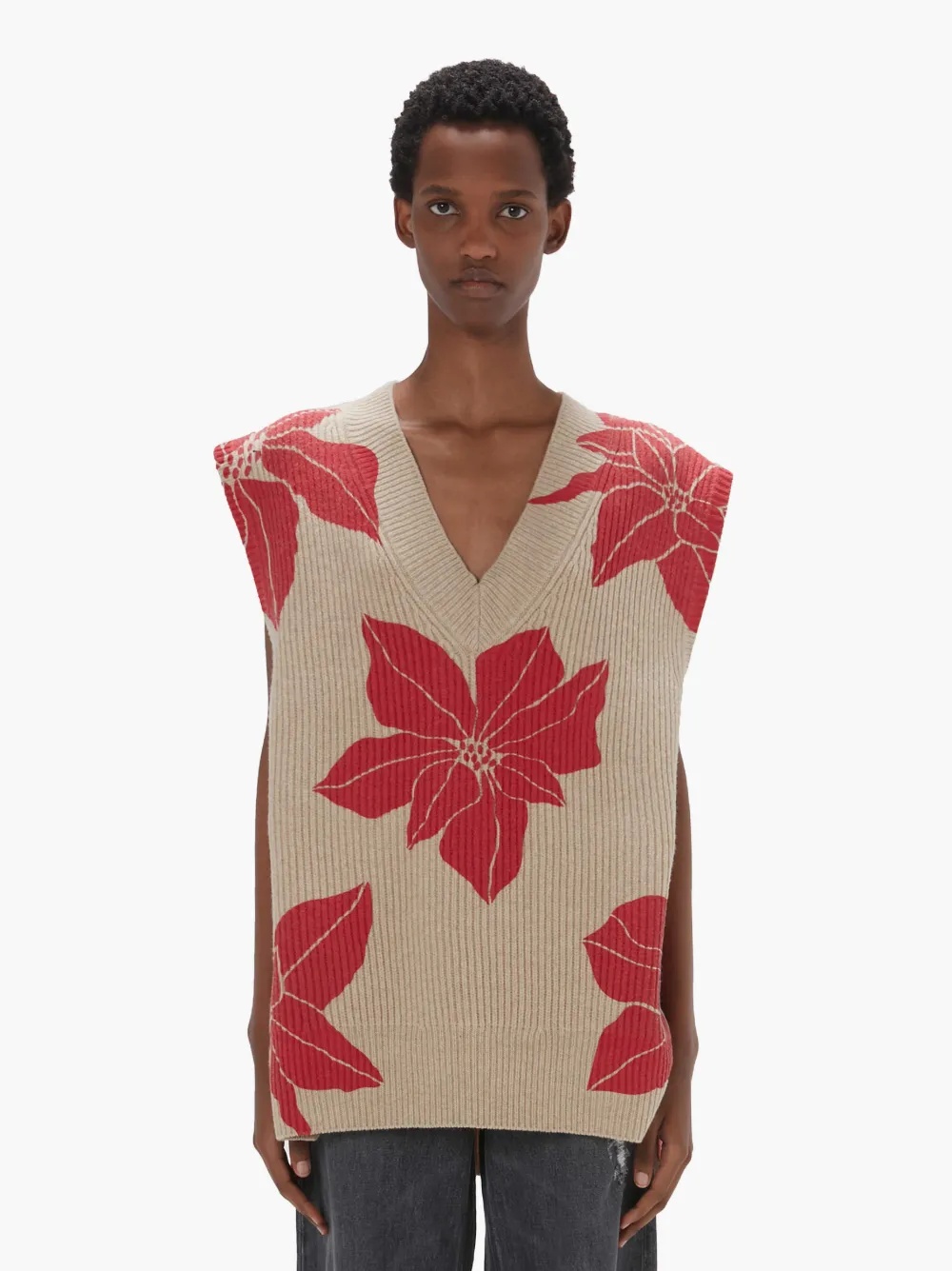 PRINTED V-NECK VEST - 2