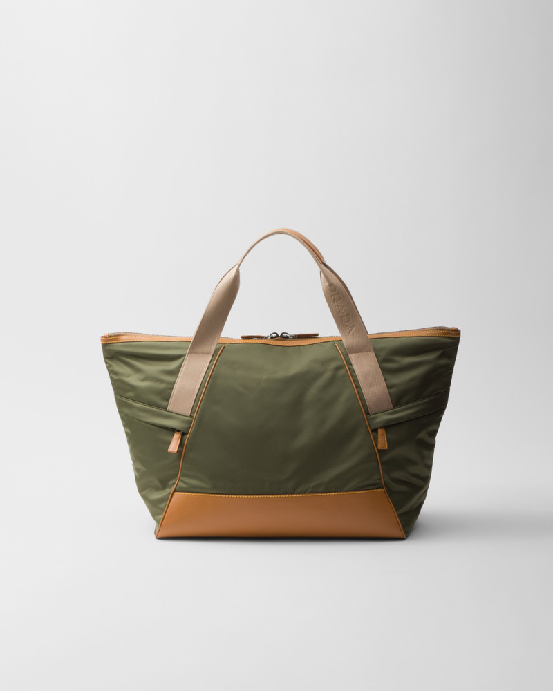 Re-Nylon and leather duffel bag 3