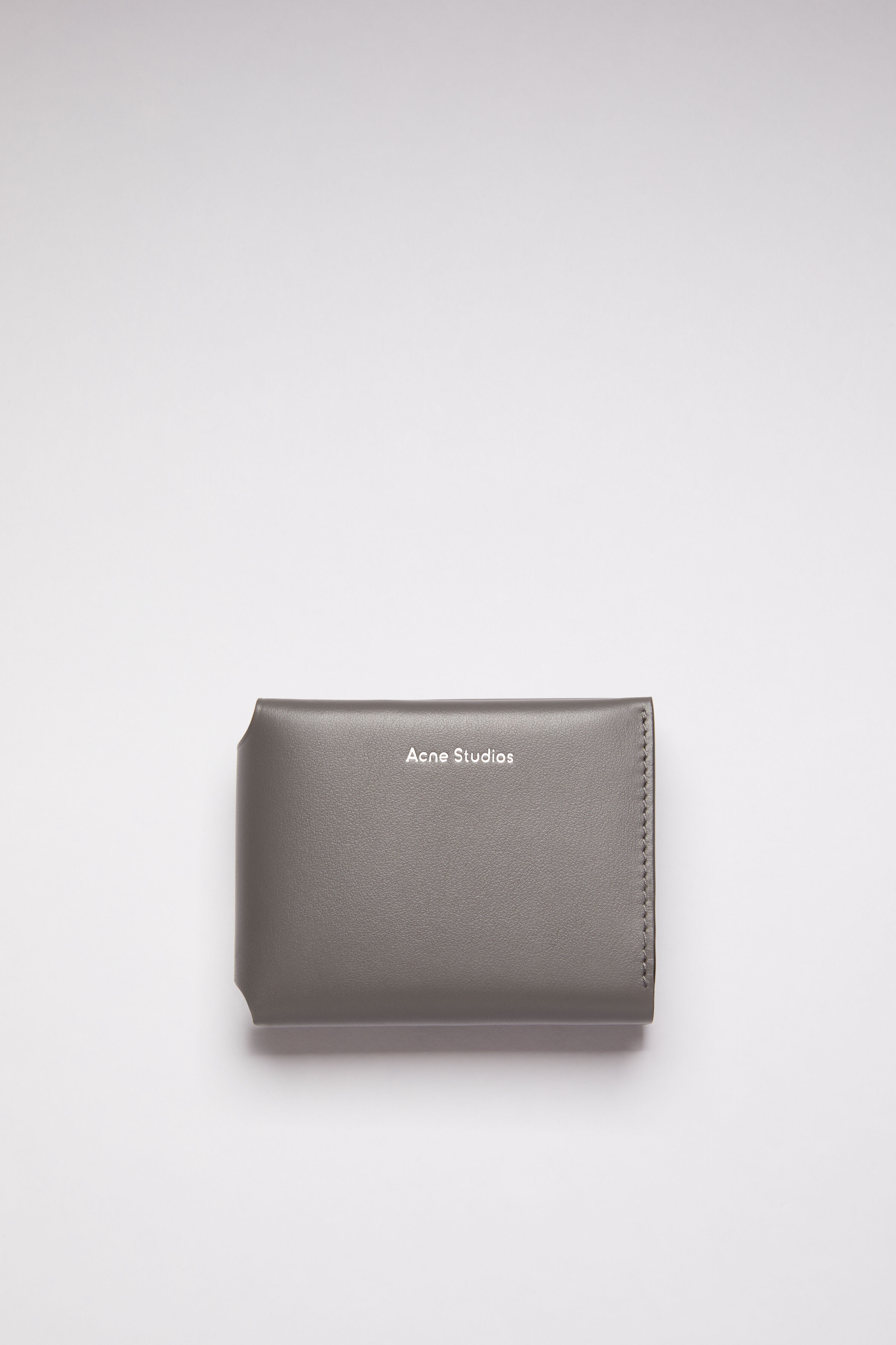 Leather trifold wallet - Dark grey - 1