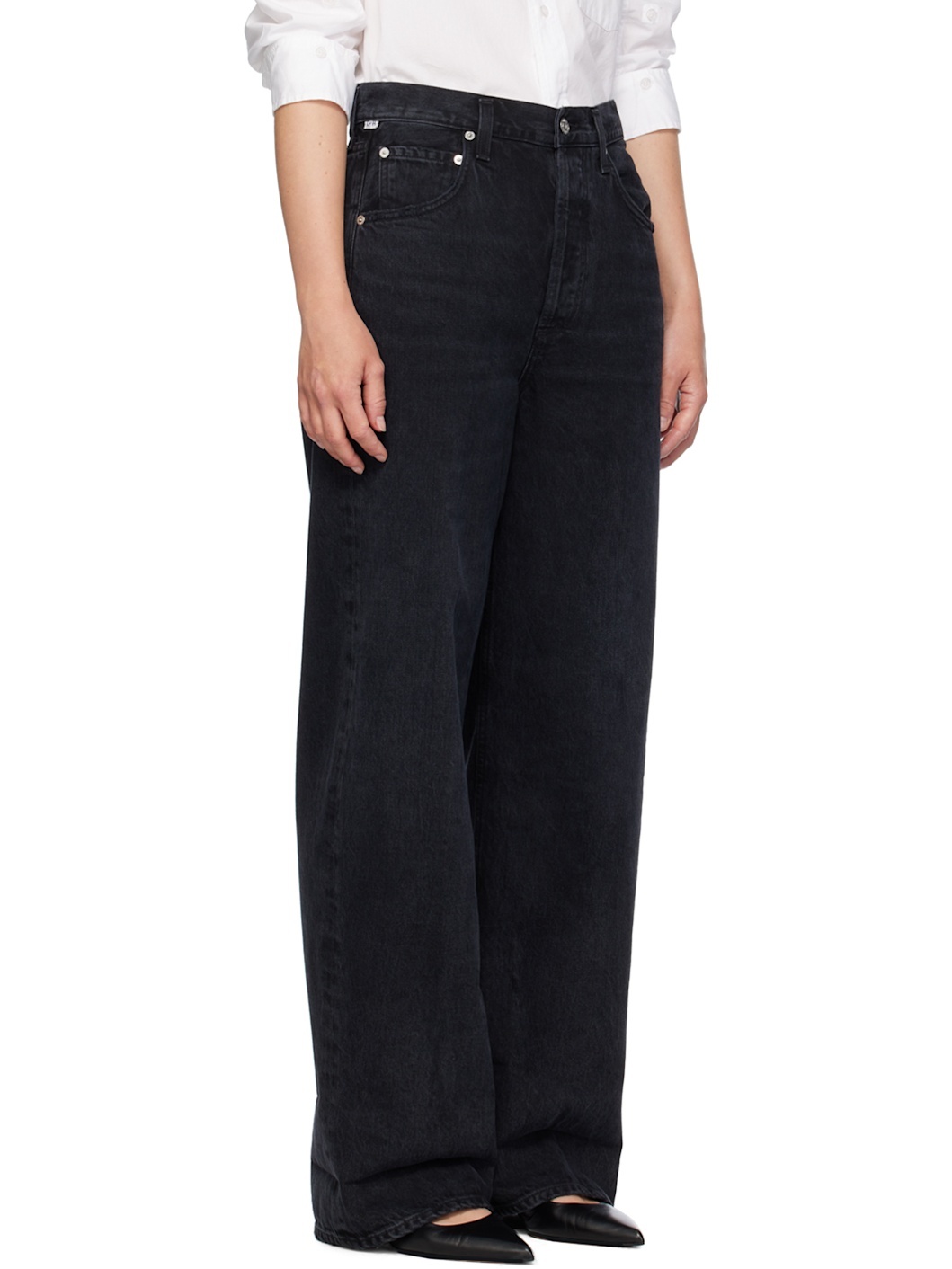 Black Ayla Baggy Cuffed Crop Jeans - 2