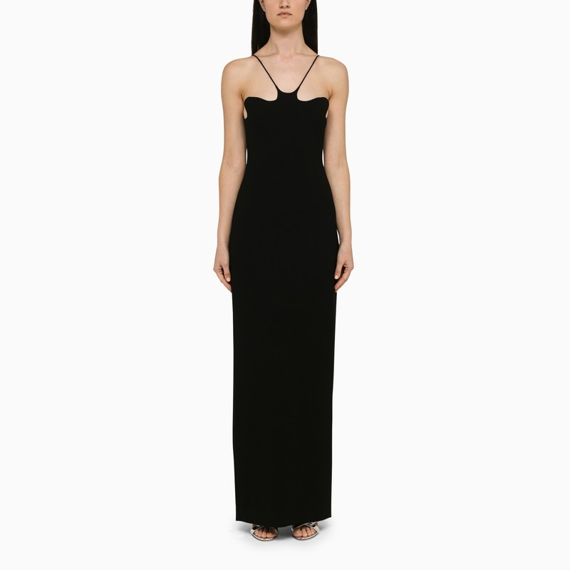 ワンピースその他 MONOT Black long dress with slit MÔNOT BLACK LONG DRESS WITH SLIT | netdressed | REVERSIBLE