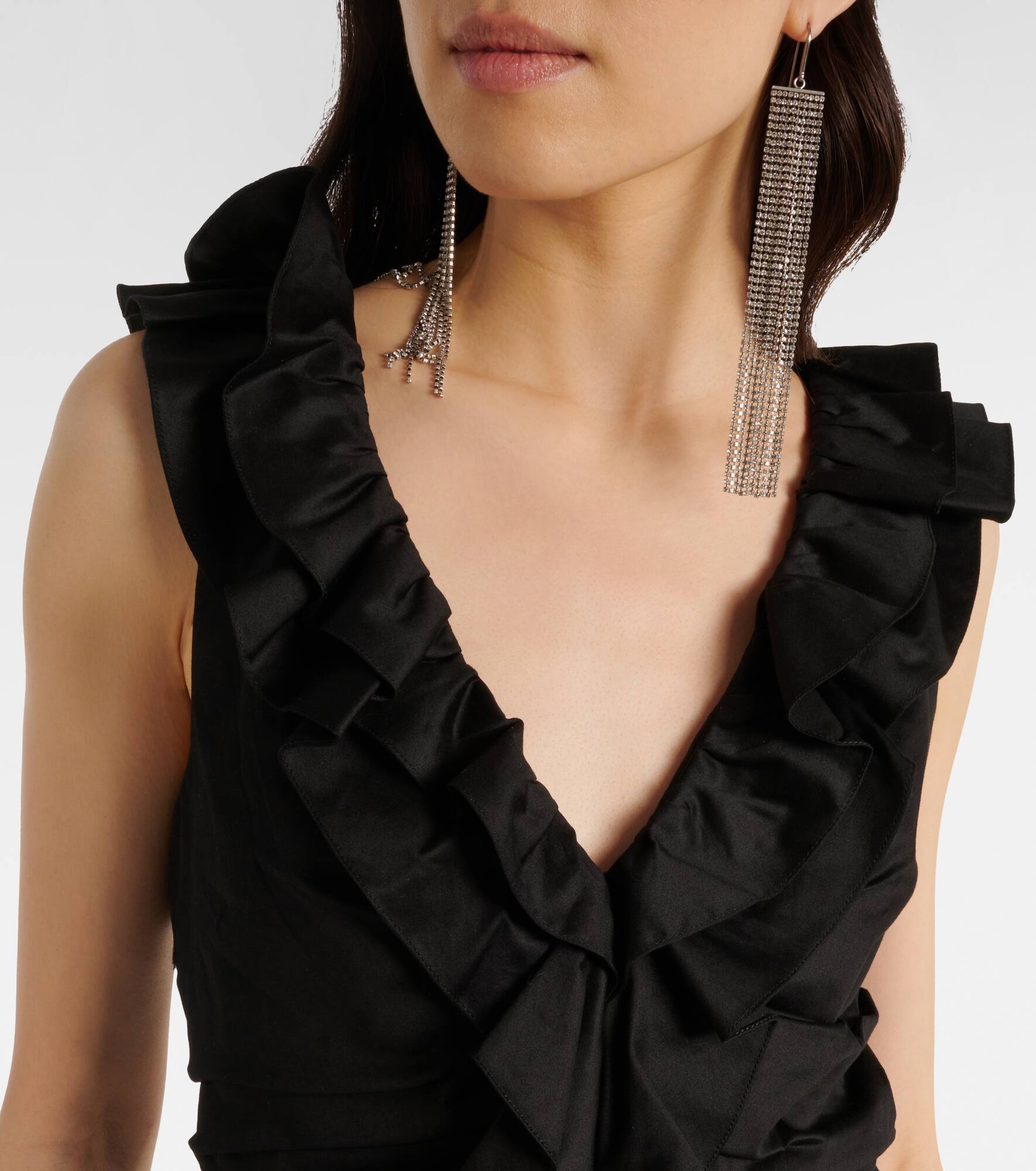 Ruffled cotton-blend midi dress - 4