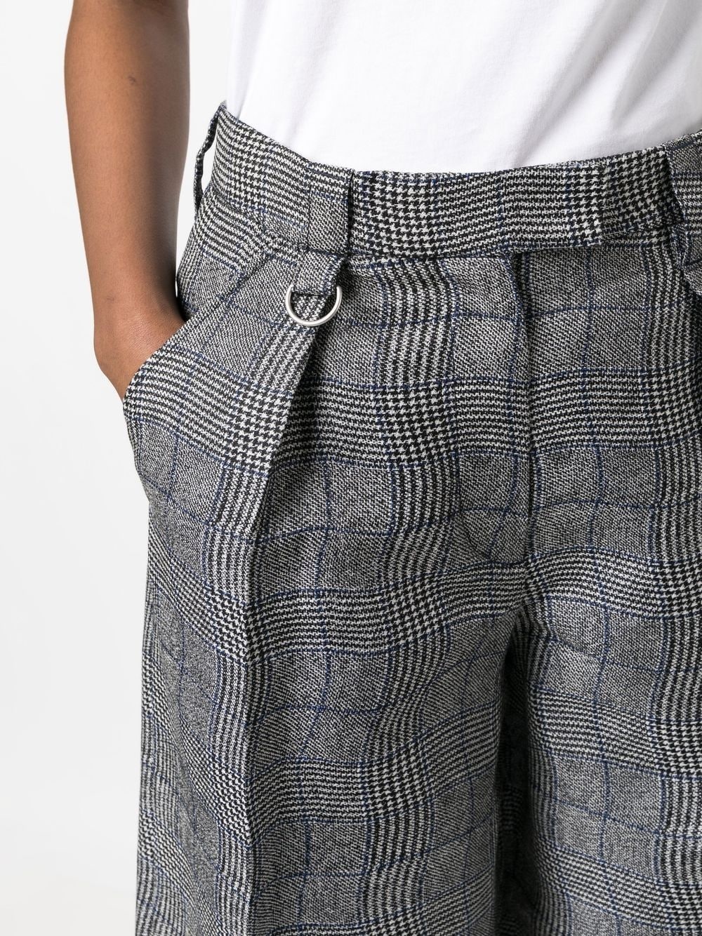 Wavy Check wide-leg tailored trousers - 5