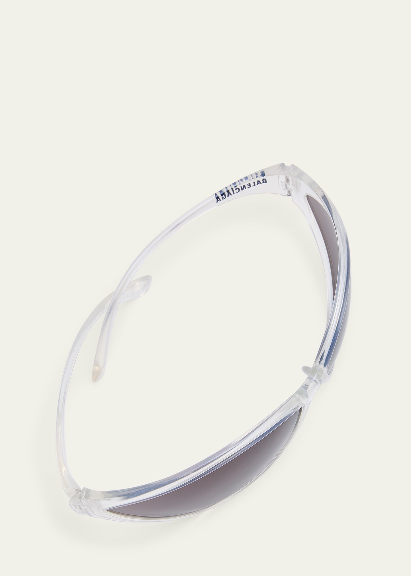 90s Oval Iridescent Injected Nylon Wrap Sunglasses - 5