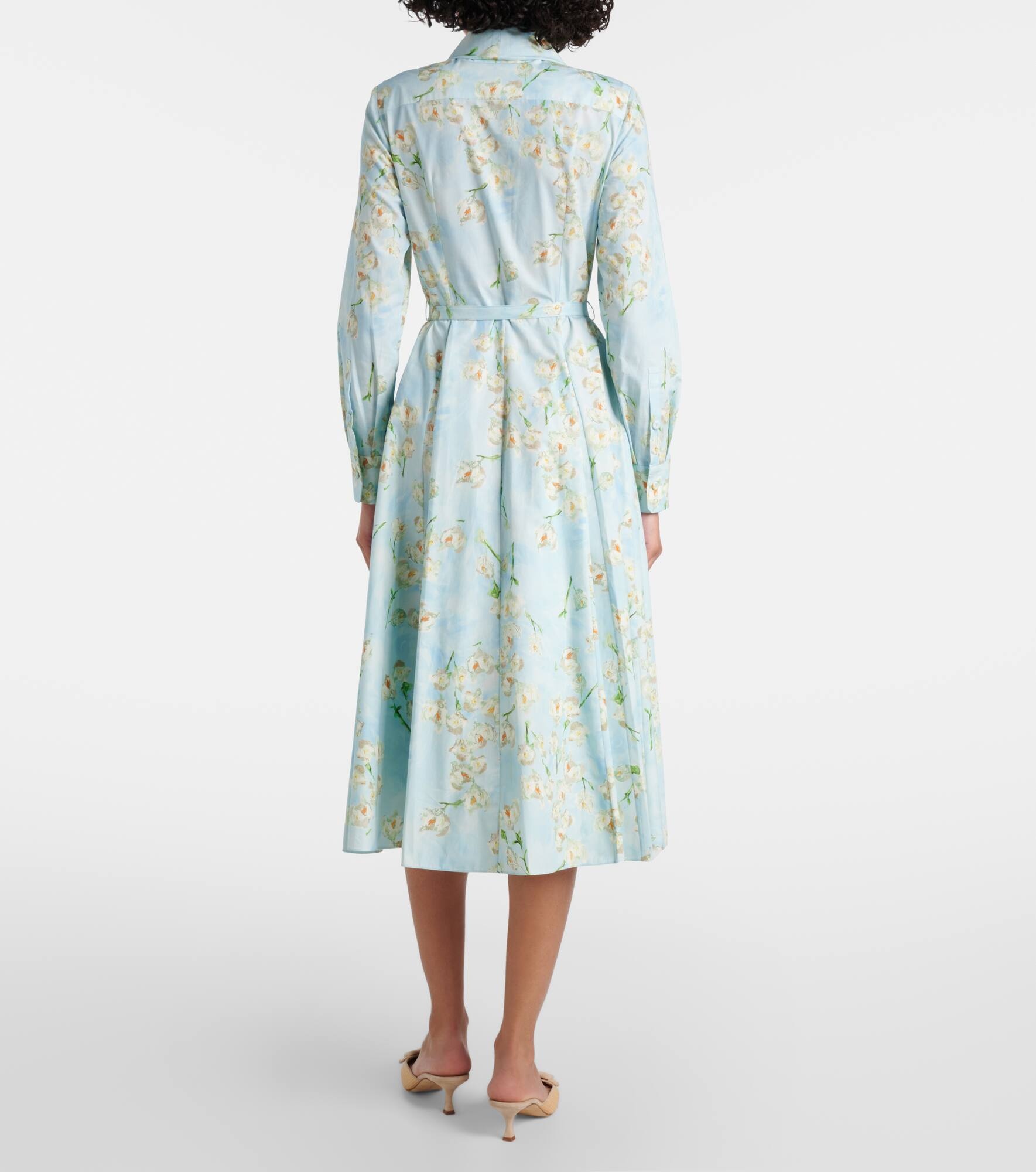 Floral cotton poplin shirt dress - 3