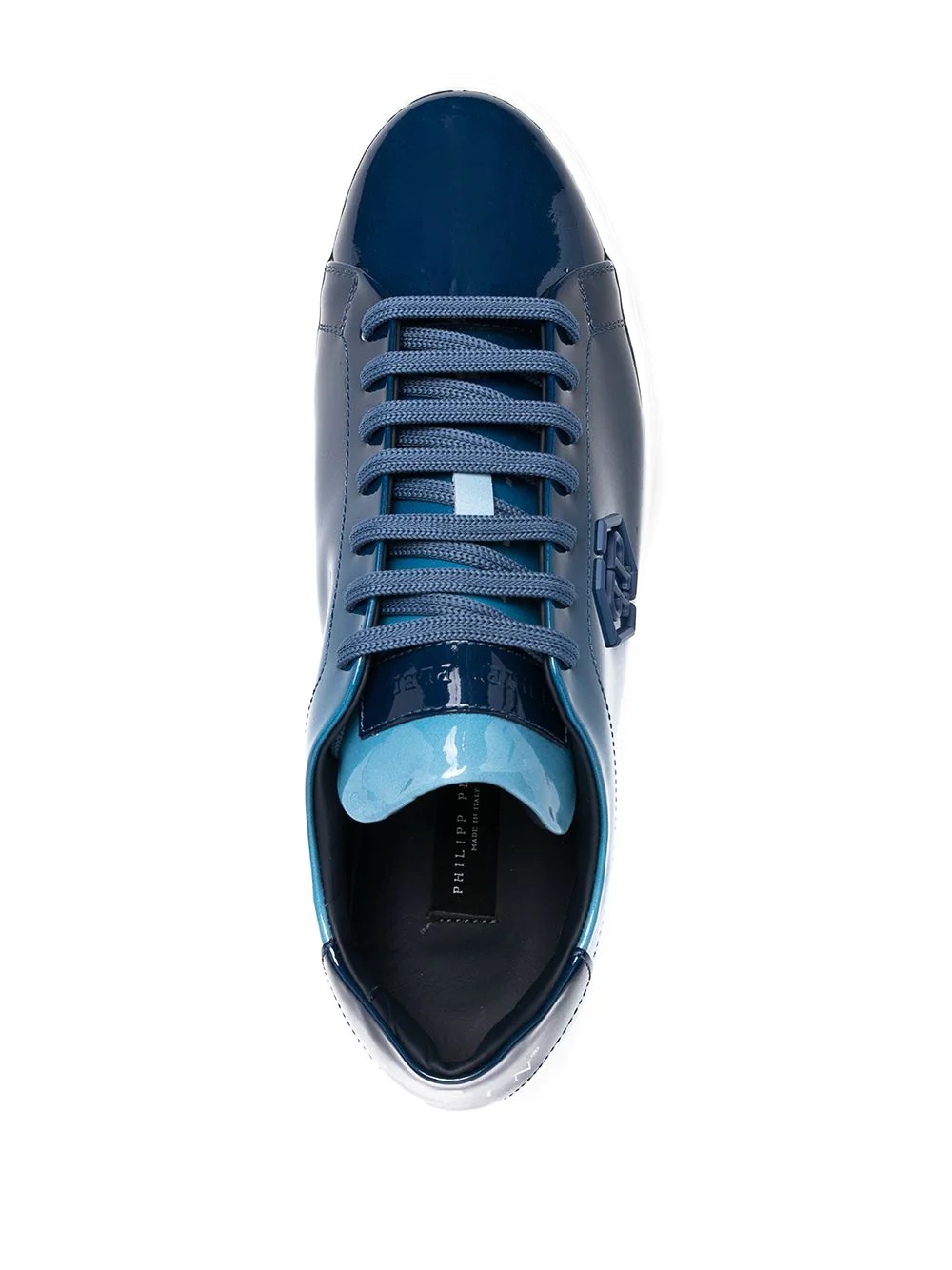 Hexagon high-shine low-top sneakers - 4