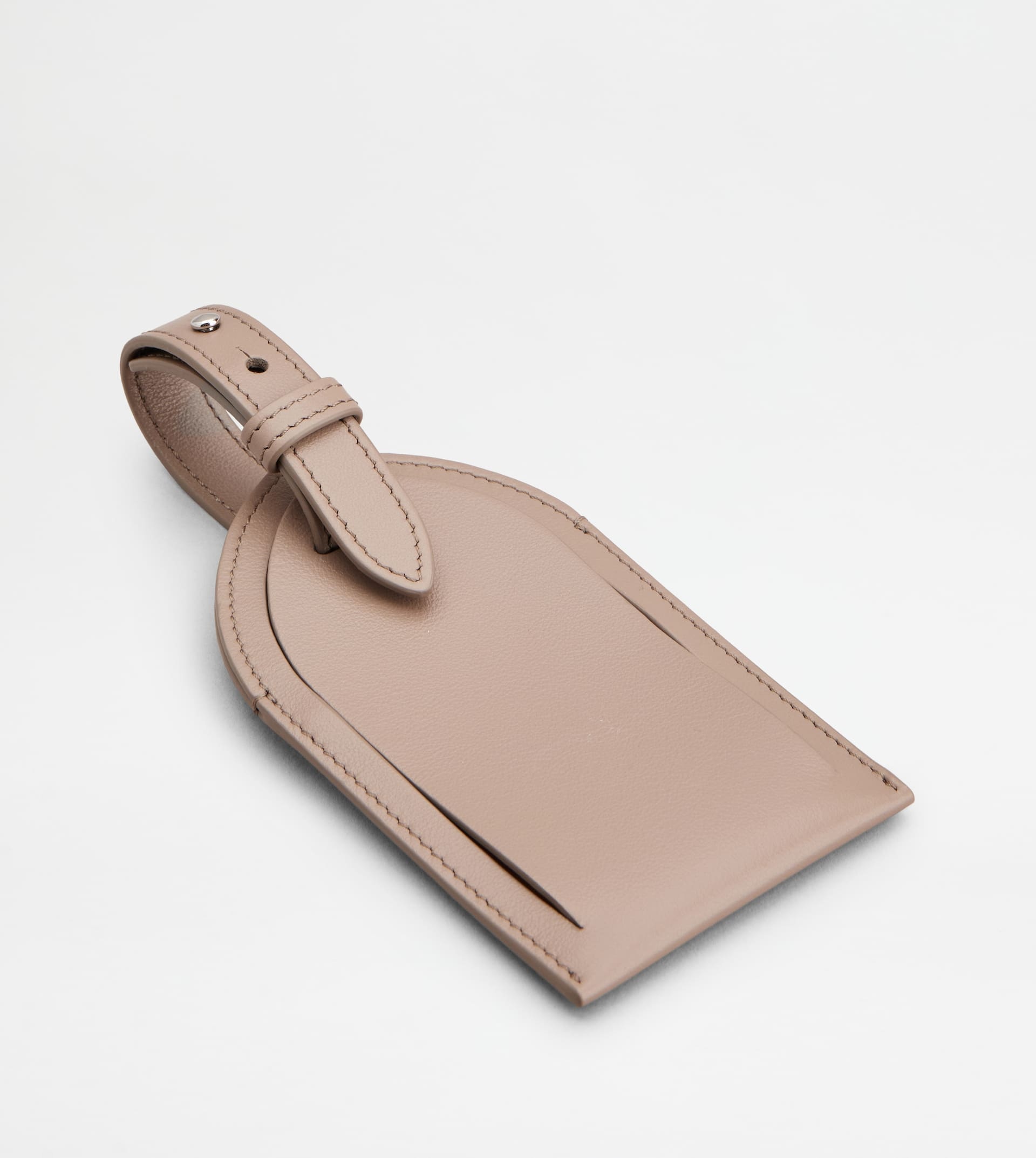 ADDRESS TAG IN LEATHER - BEIGE - 3