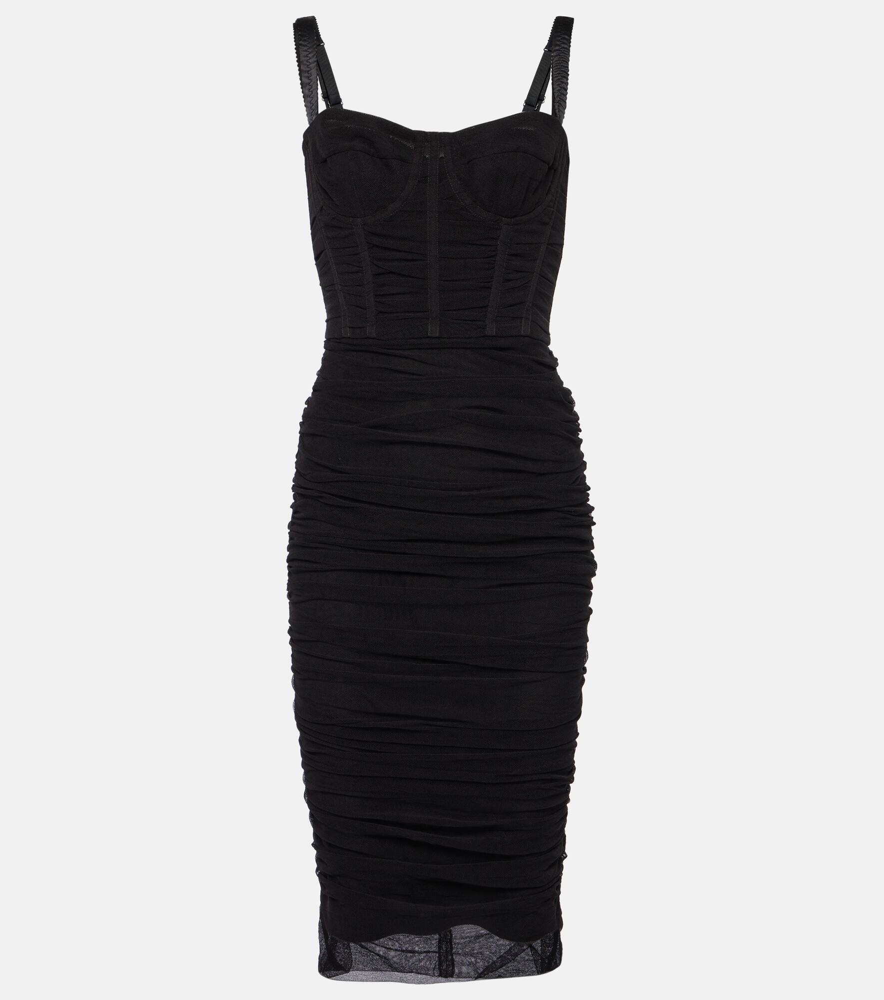 Ruched tulle midi dress - 1