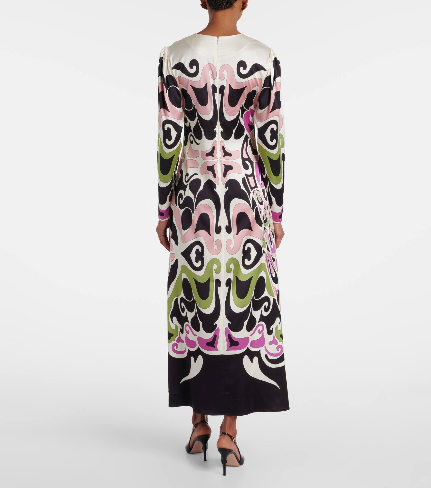 Clingy Swing printed satin midi dress - 3