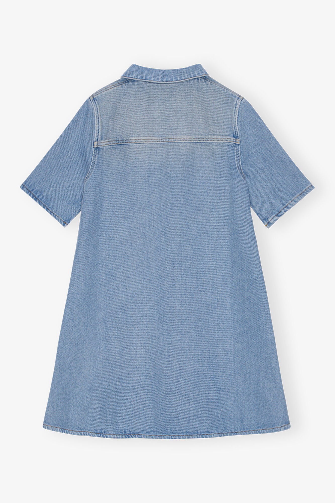 BLUE HEAVY DENIM MINI DRESS - 6