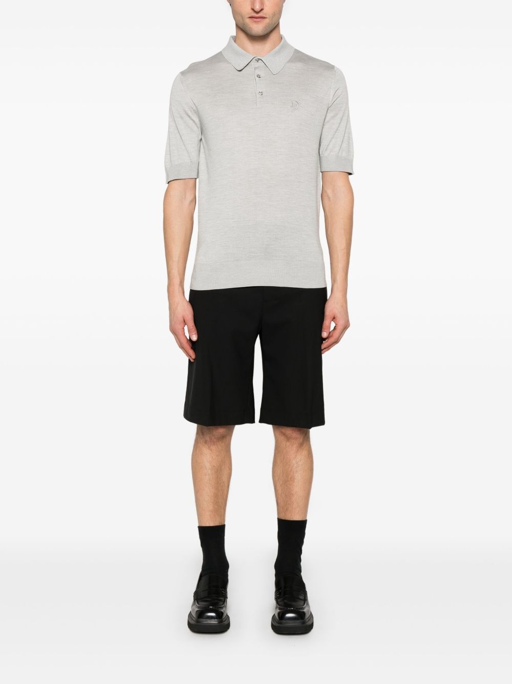 logo-embroidered silk polo shirt - 2