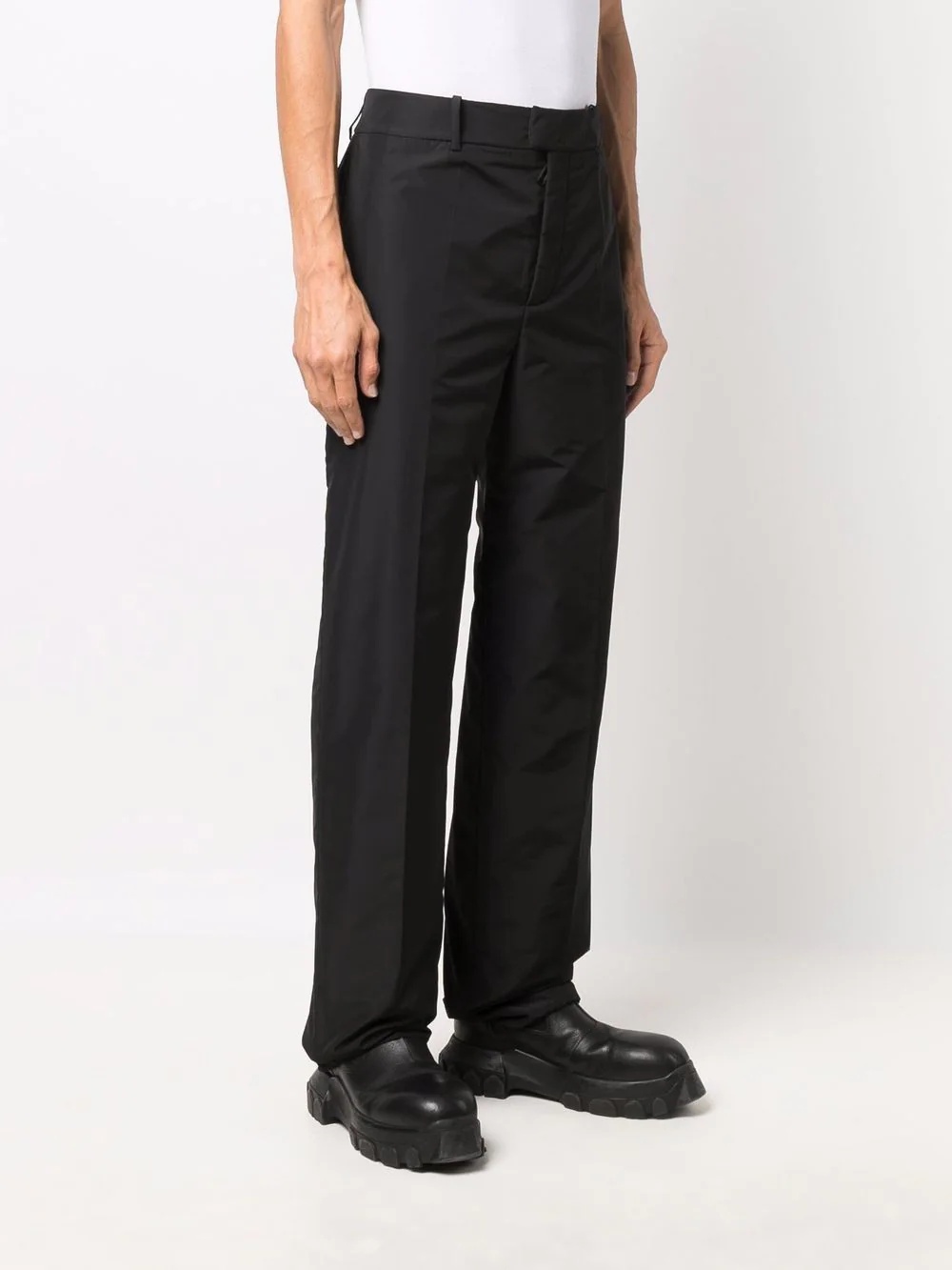 padded straight-leg trousers - 3