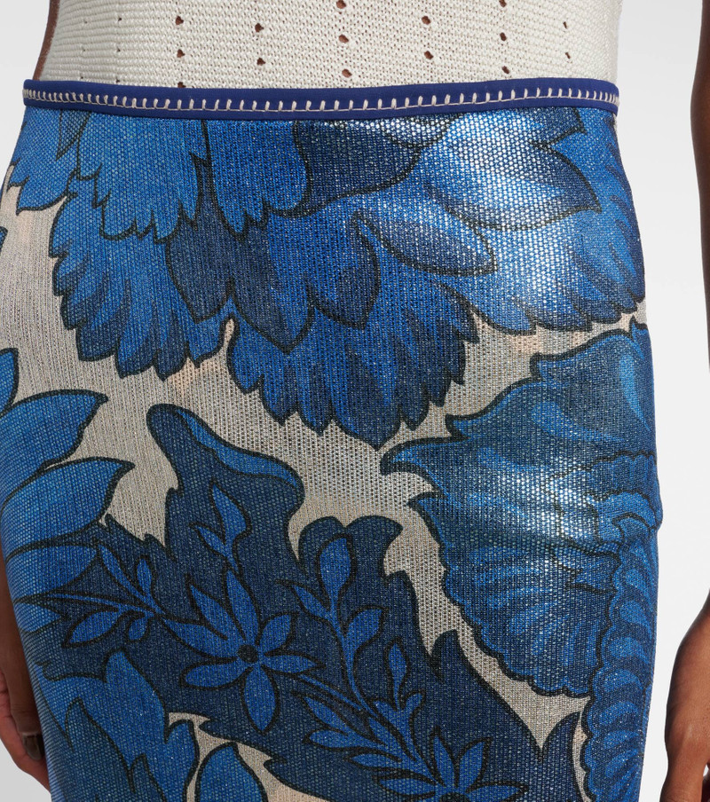 Printed asymmetric lamé maxi skirt 4