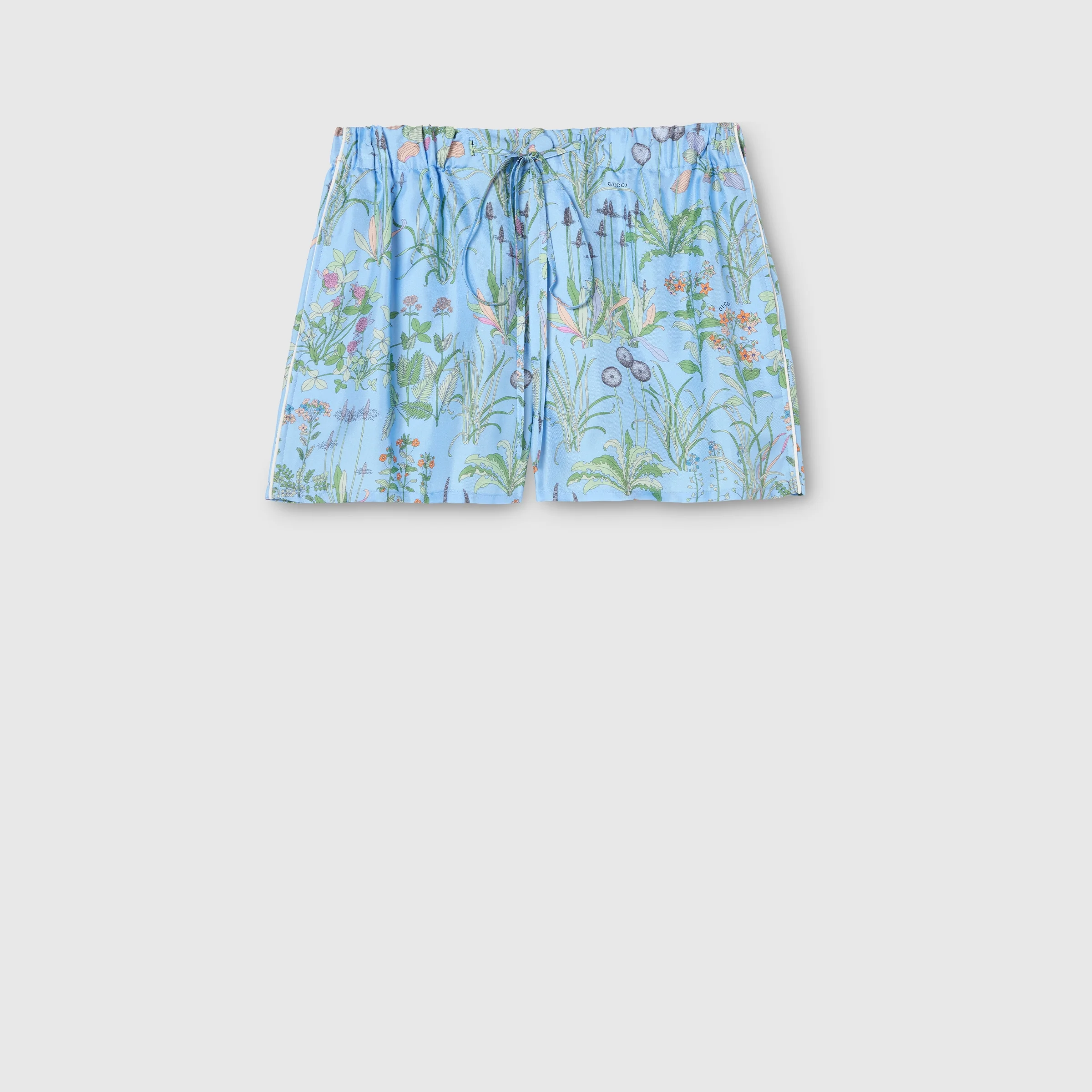 Printed silk twill shorts - 1