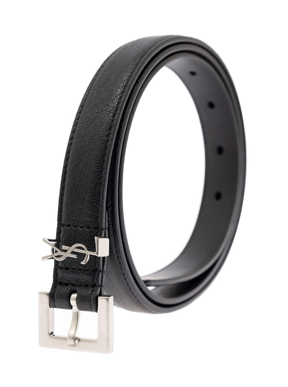 Saint Laurent Men Soft Leather Belt With Metal Buckle Man Ysl - 2
