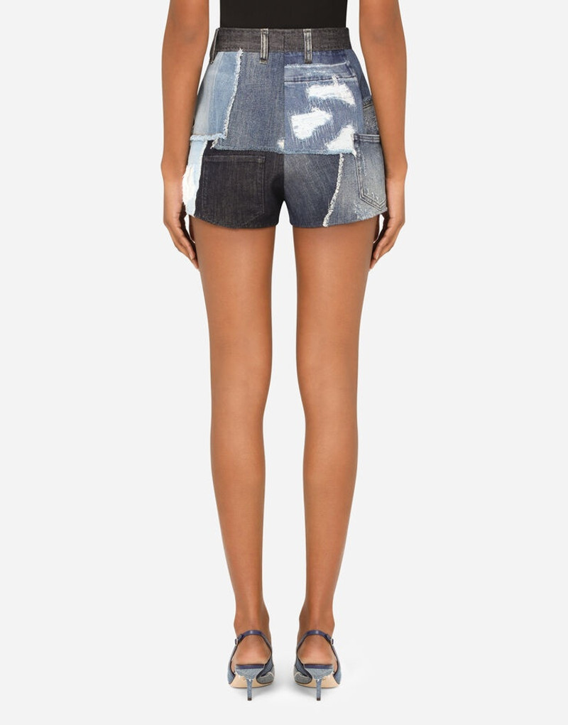 Patchwork denim shorts 3